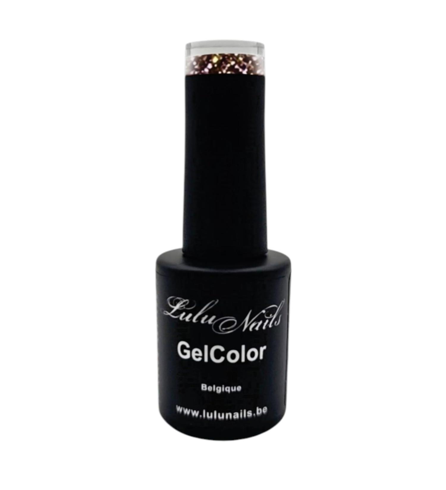 LuluNails GelColor UV/LED Semi-Permanent Nail Polish Gold Dust 275 10ml HEMA and TPO Free Shimmering Gold