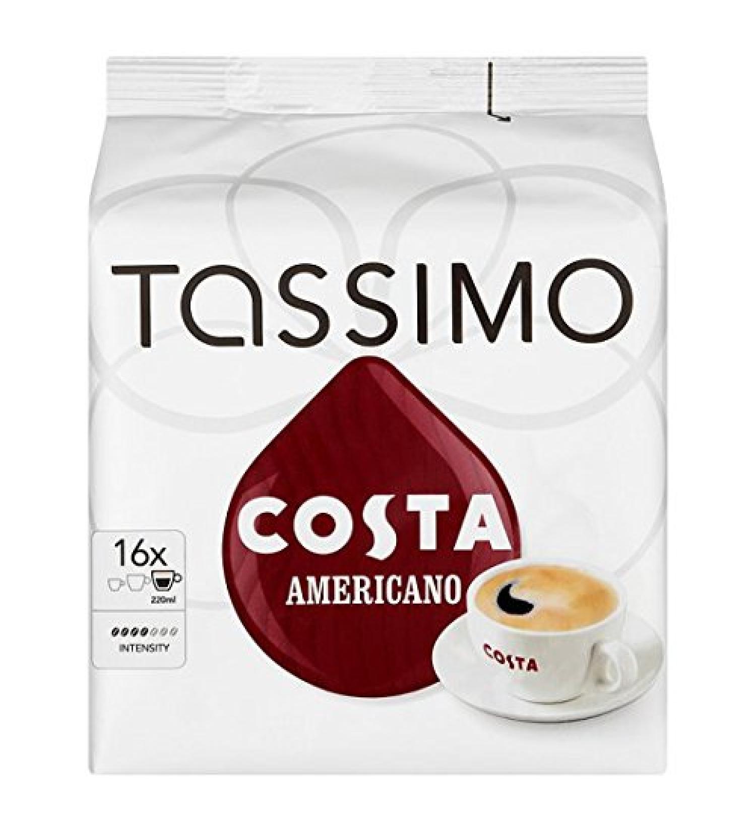 Tassimo Costa Americano Lot de 16 dosettes de caf 144 g