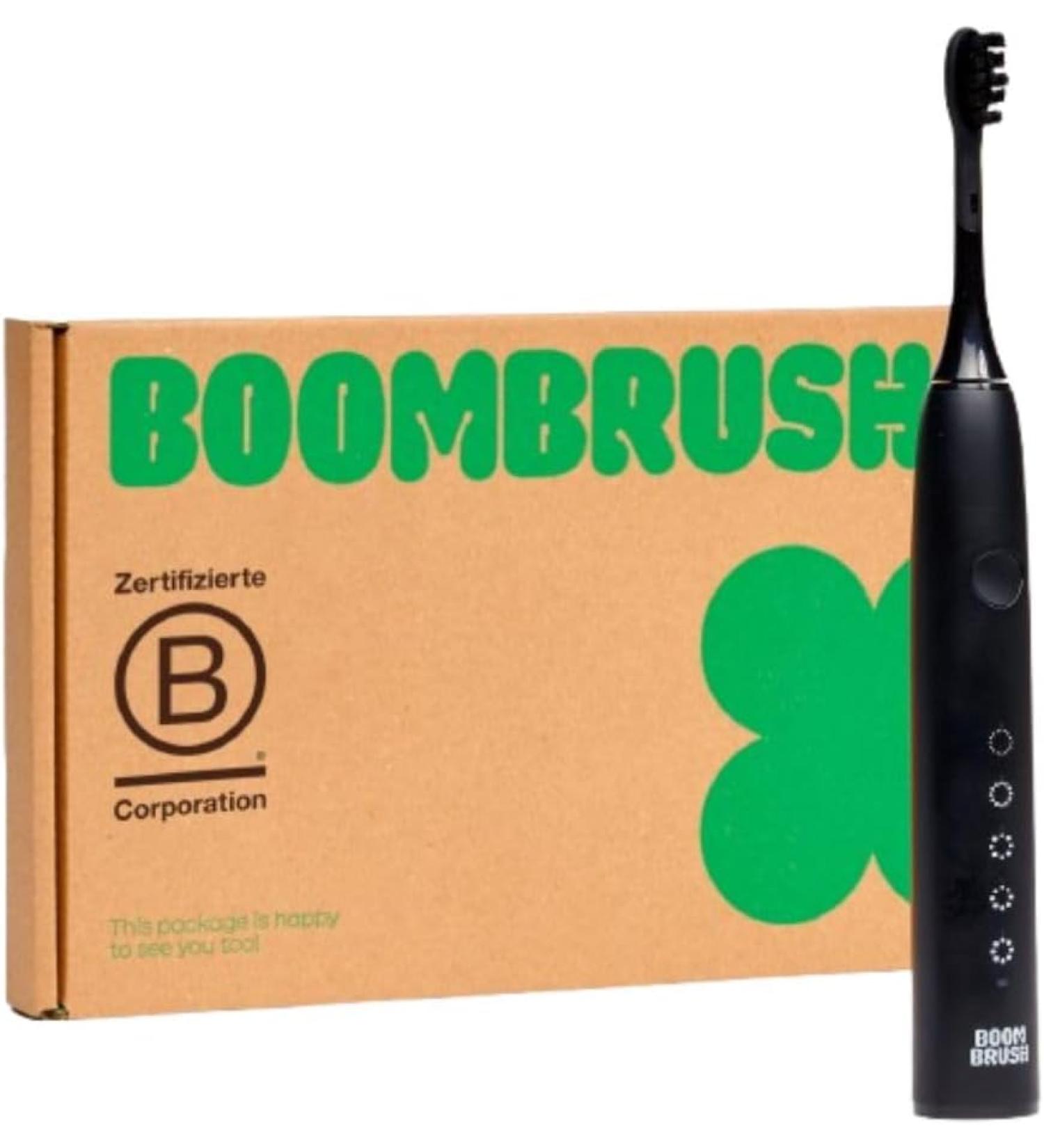 Boombrush Electric Toothbrush - Sonic Technology for Effective Cleaning | 90-Day Battery - Black Starter Kit - Buy Online on GoSupps.com