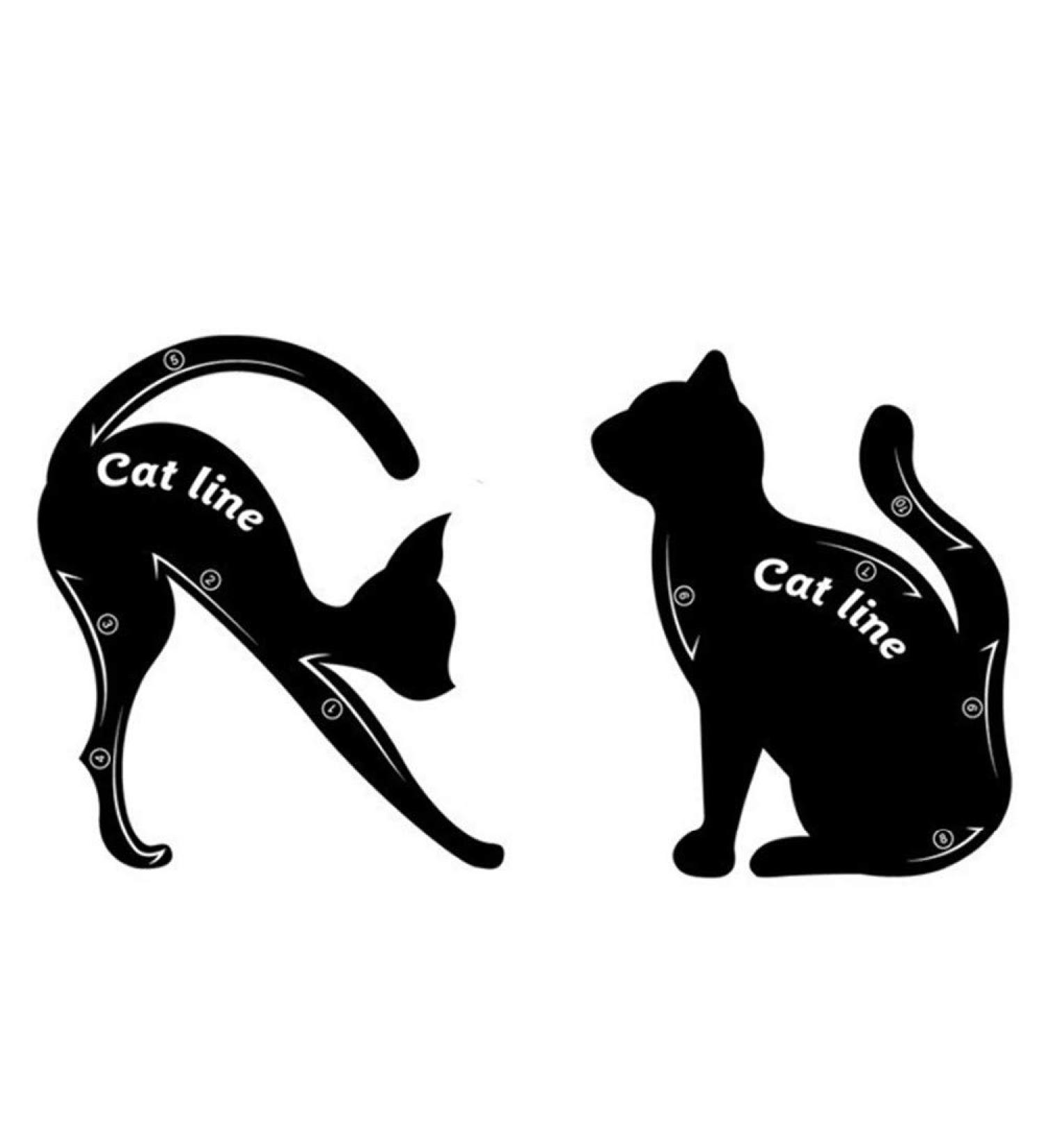 Yevison Pro 2pcs Set Cat Eyeliner Stencil Makeup Eyebrow Models Stamp Template Card Stylish and Popular - Buy Online on GoSupps.com