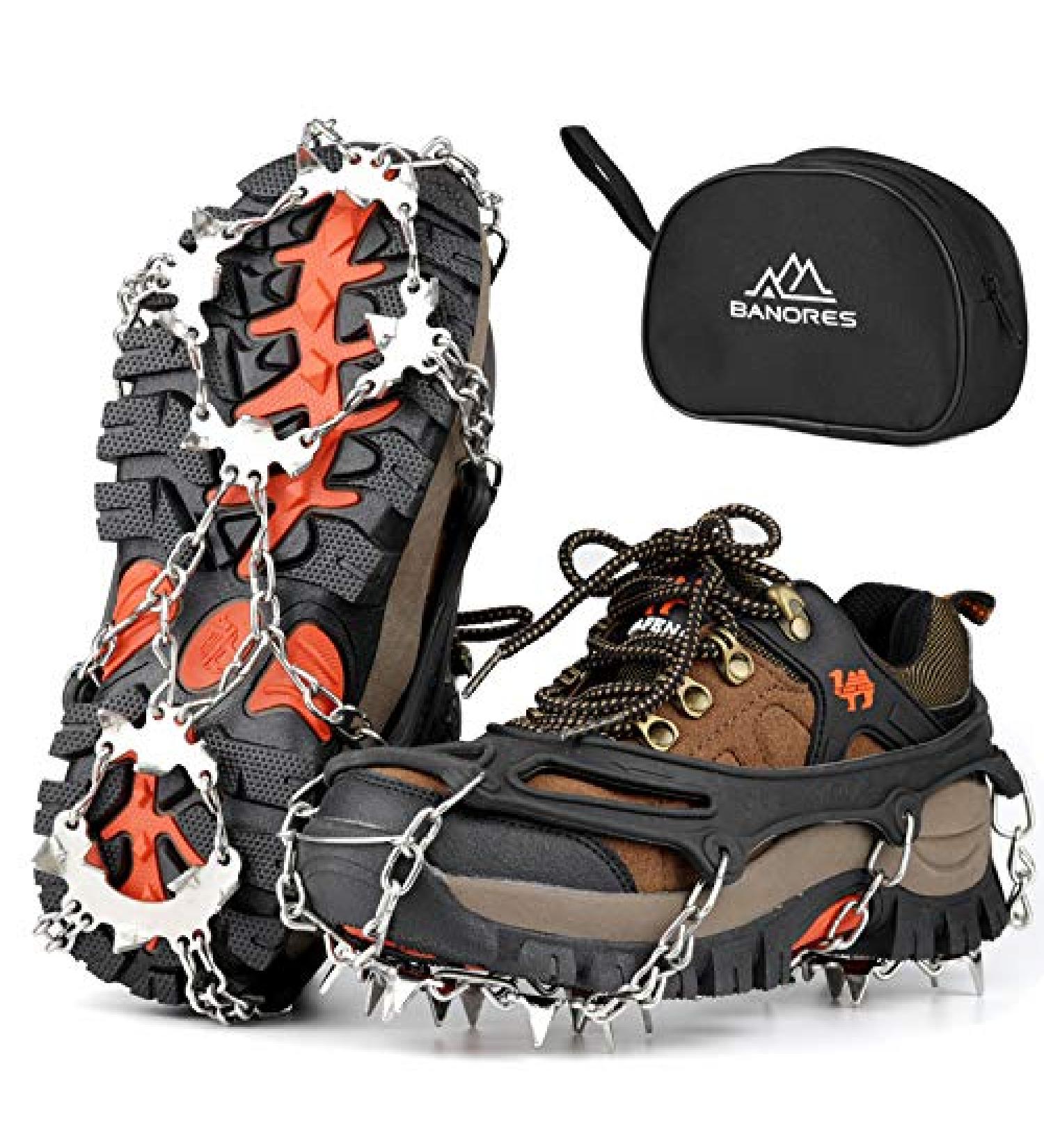 20-Spikes Traction Cleats for Ice and Snow - Ideal for Walking, Jogging, Climbing, Fishing, Hiking - Large Size - Buy Online on GoSupps.com