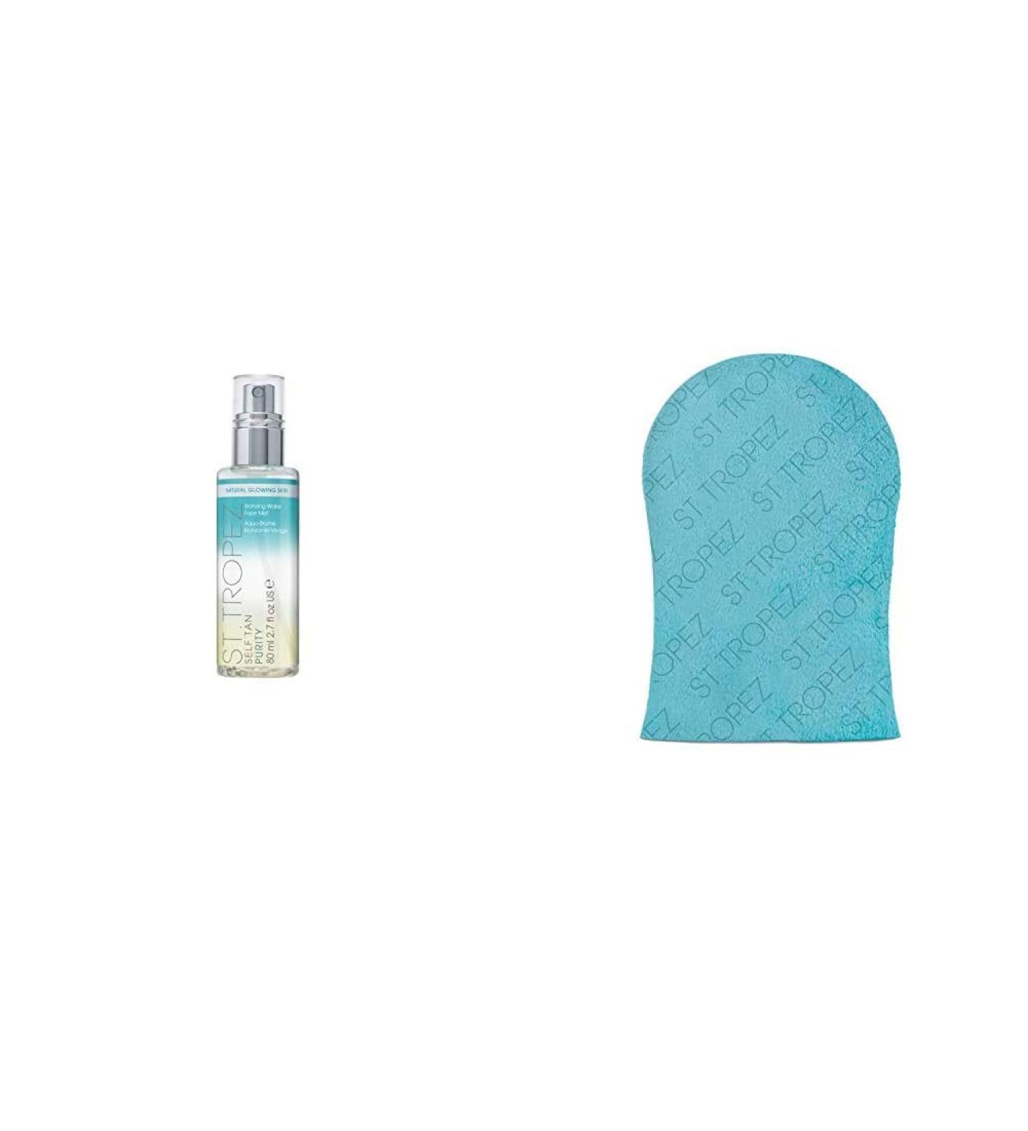 St.Tropez Self Tan Purity Water Bronzing Face Mist & Velvet Luxe Tan Applicator Mitt | 1 Pack (80 ml) - Perfect for Sun-Kissed Glow - Buy Online on GoSupps.com