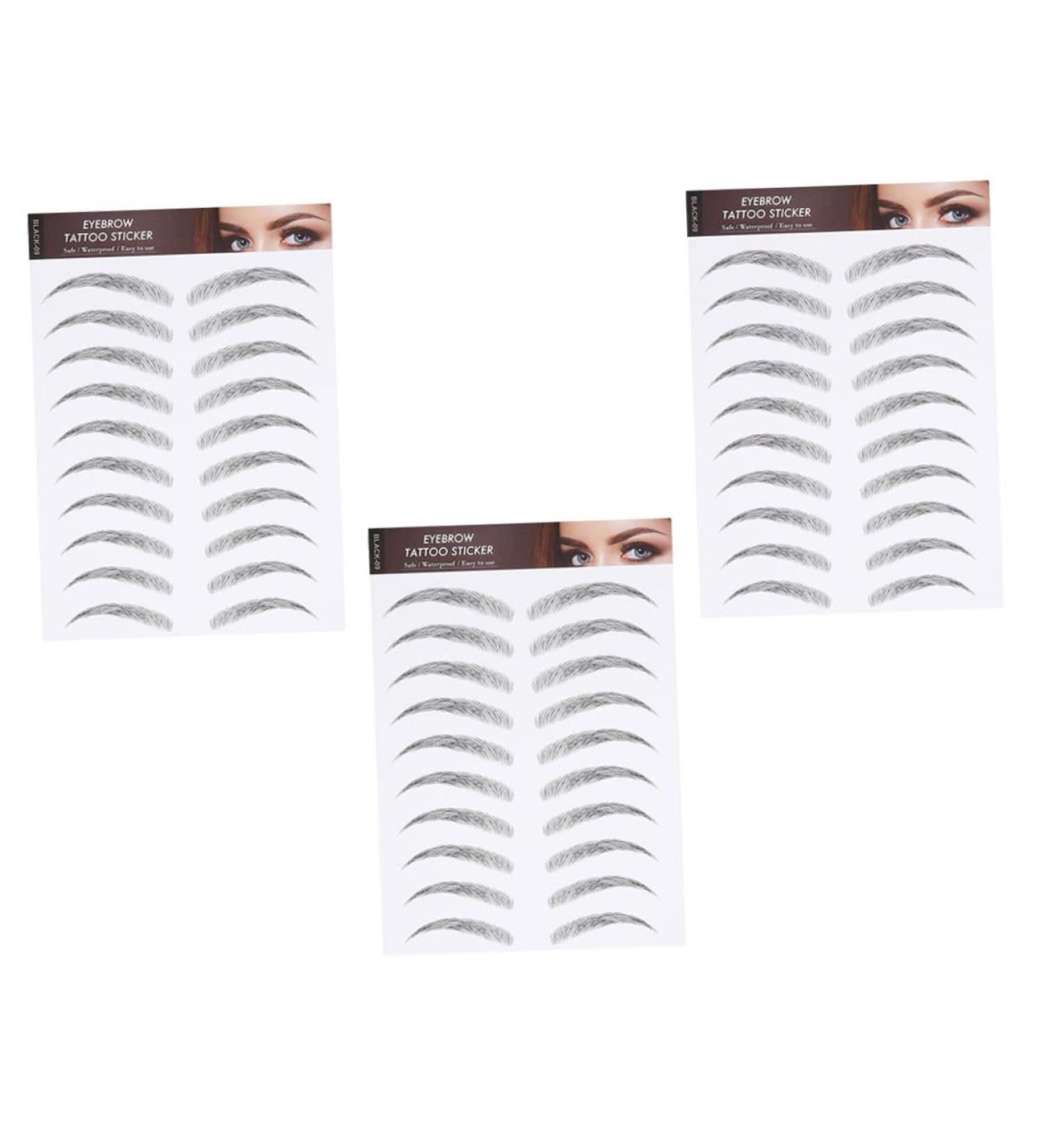 IWOWHERO Eyebrow Sticker 3 Sheets Waterproof Eyebrow Stickers Waterproof Stickers Authentic Eyebrows Stickers Eyebrow Tool 3d 1 count (Pack of 1) Black - Buy Online on GoSupps.com