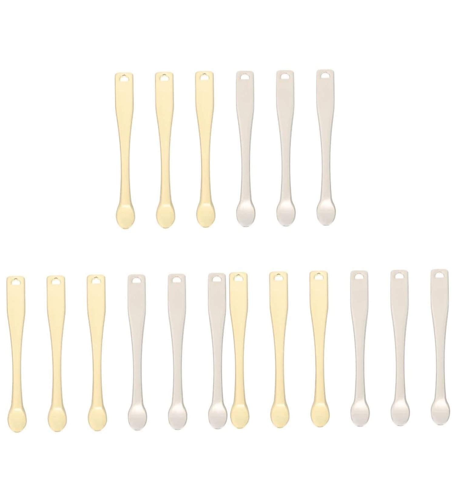 FRCOLOR 18 Pcs Electroplating Cream Spoon Set - Metal Eye Cream Applicator & Facial Mask Spatula - Zinc Alloy Makeup Tools for Skincare - Buy Online on GoSupps.com
