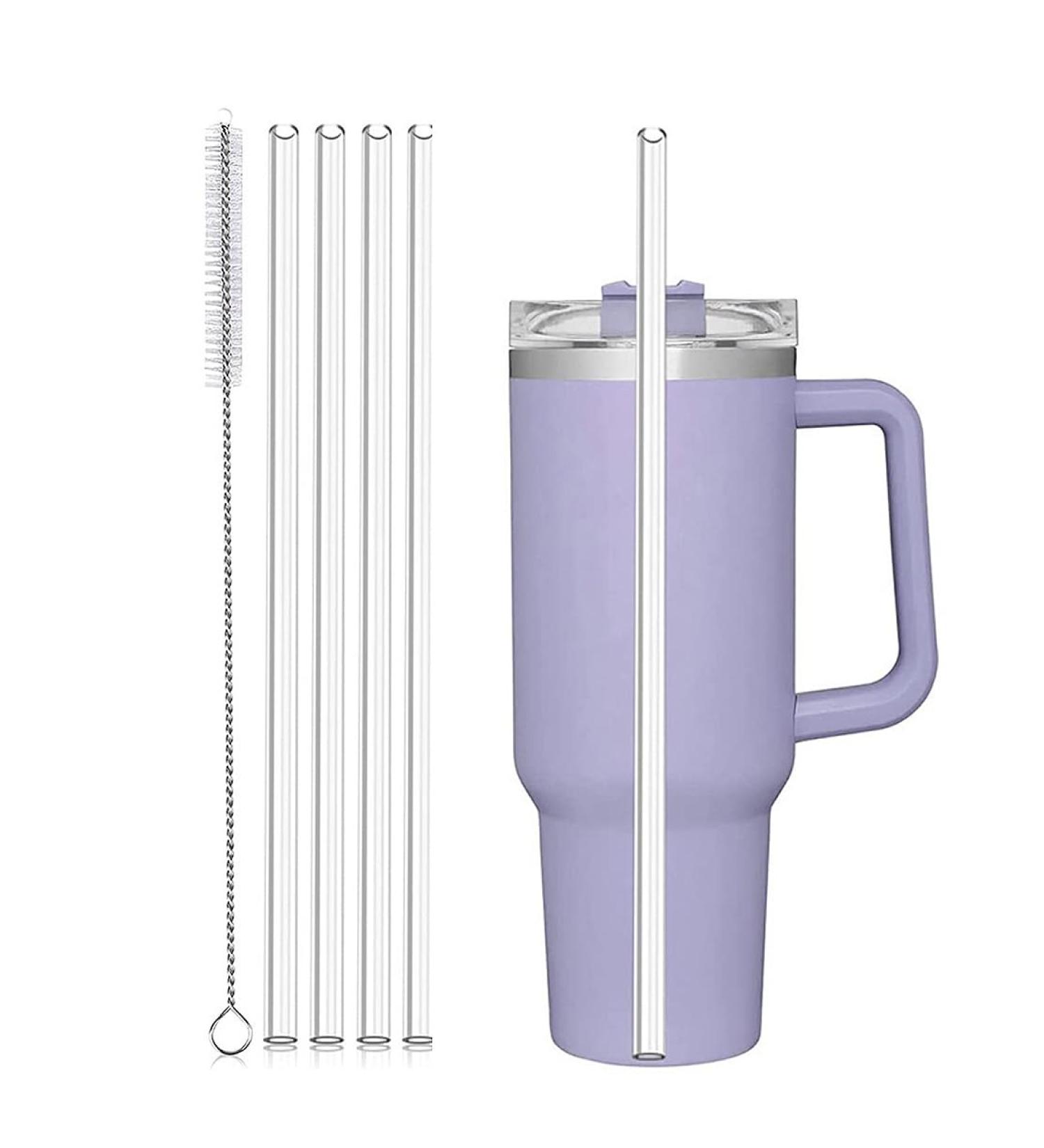 4Pcs Replacement Straws Reusable Straws for Stanley Water Bottles Compatible 30oz 20oz 14oz Tumbler with Cleaning Brush Plastic(Clear) - Buy Online on GoSupps.com