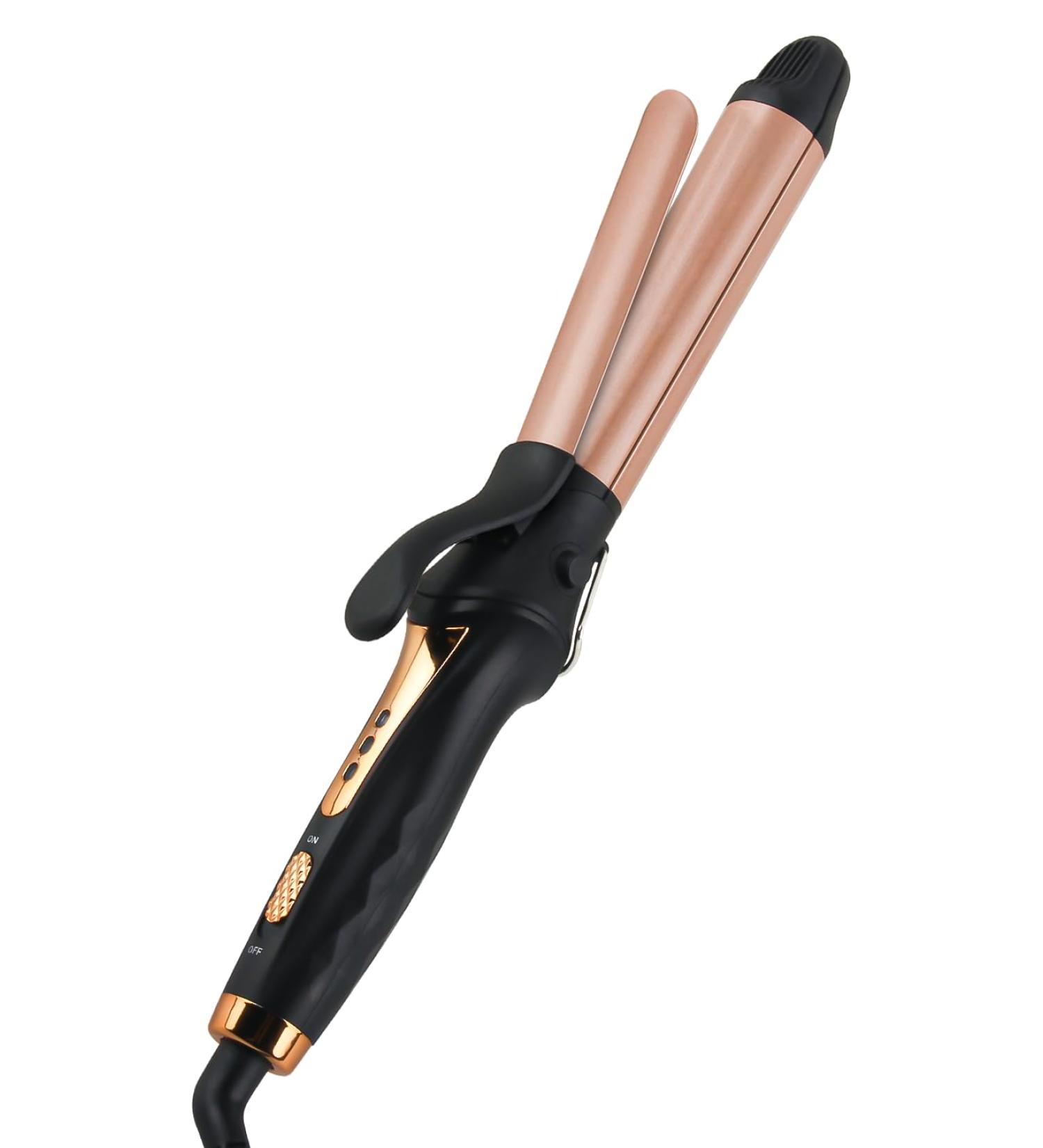 AmoVee Travel Curling Iron 1 Inch - Dual Voltage Mini Hair Straightener & Curler for Europe | Adjustable Temp Auto Shut Off Compact Design - Buy Online on GoSupps.com