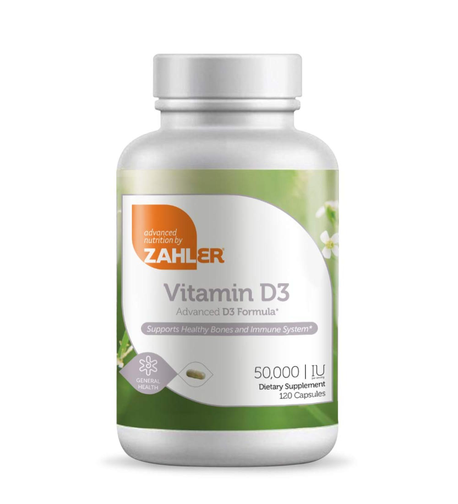 Zahler Vitamin D3 50,000 IU Weekly Supplement for Bone, Muscle & Immune Support - 120 Capsules - Buy Online on GoSupps.com