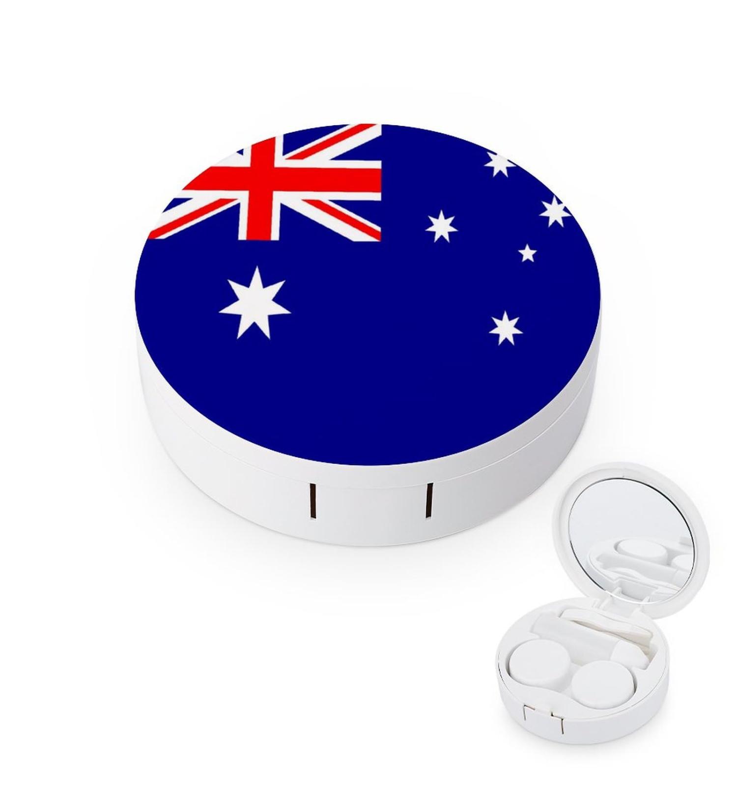 Australia Flag Contact Lens Case - Portable Travel Box with Mirror | Shop Now - Buy Online on GoSupps.com