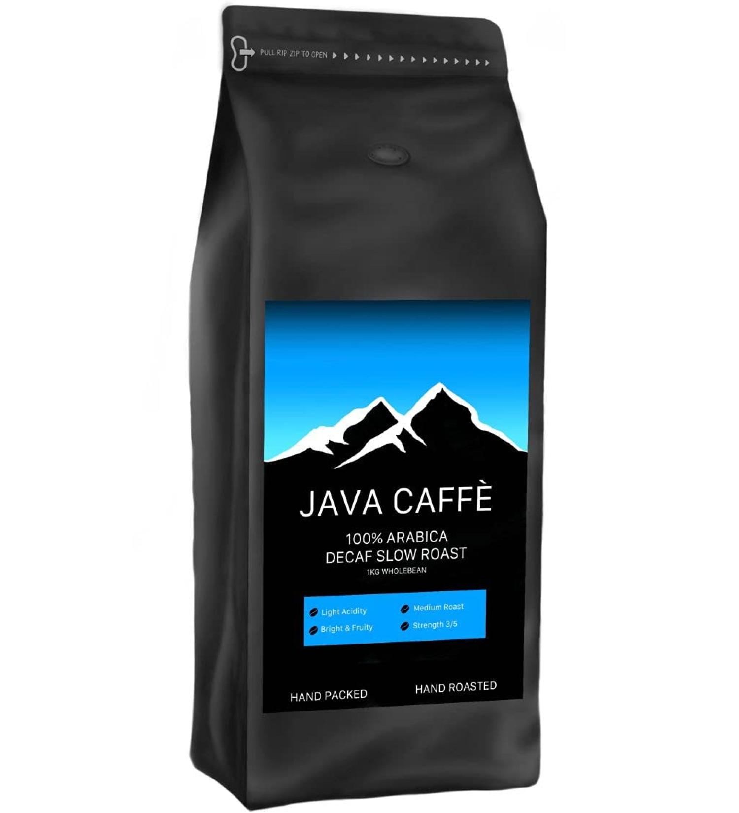 Java Caffe Decaf Slow Roast Coffee Beans (1kg) - Arabica Full Medium Roast Artisan Coffee