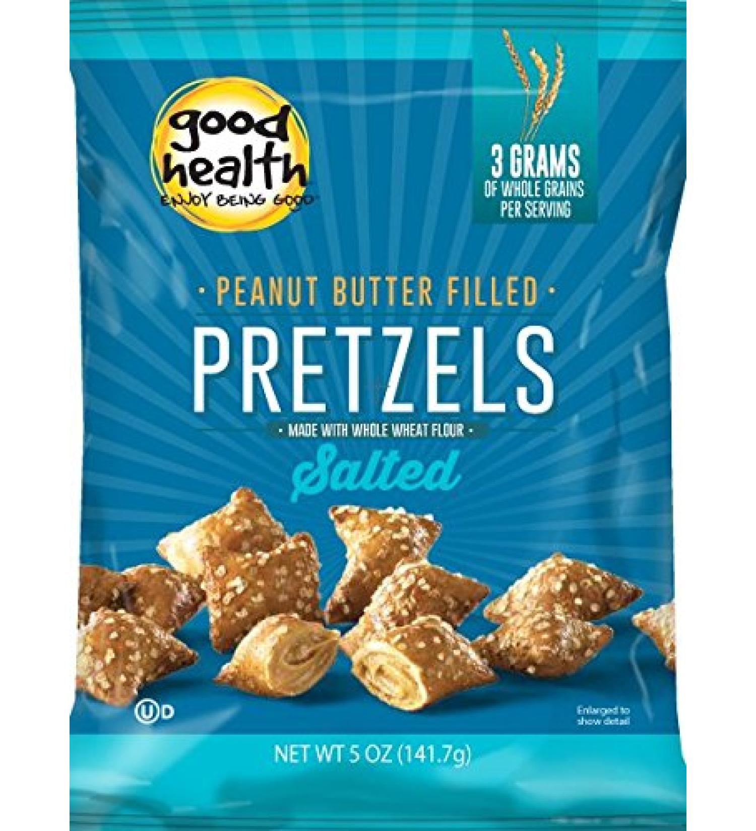 Good Health Peanut Butter Pretzels - Salted, 5.5oz Bags (Pack of 12) | Healthy Snack - Buy Online on GoSupps.com