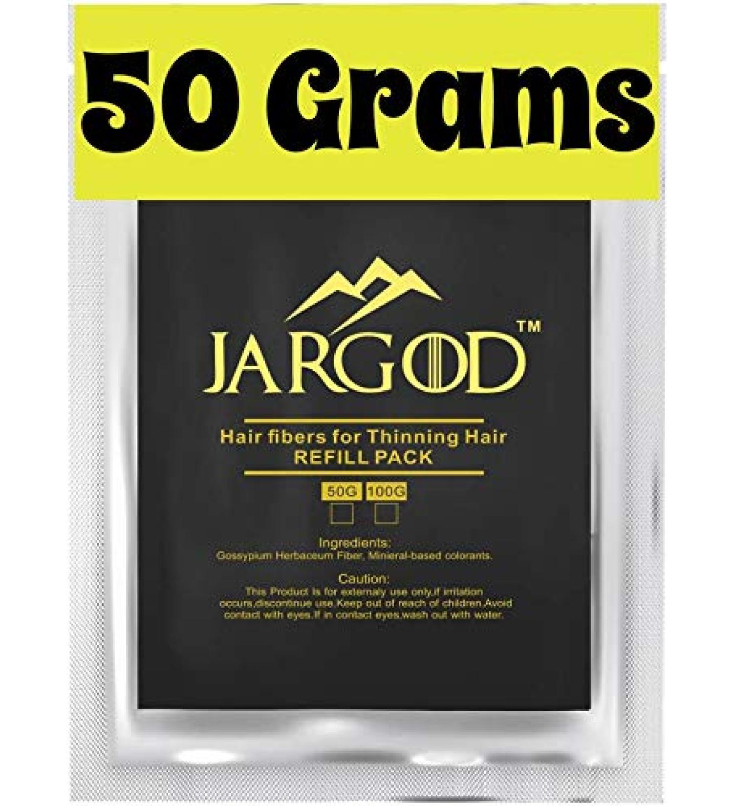 Hair Building Fibers 50g - Jargod Light Brown Refill for Thinning Hair | Best Hair Loss Concealer - International Shipping Available - Buy Online on GoSupps.com