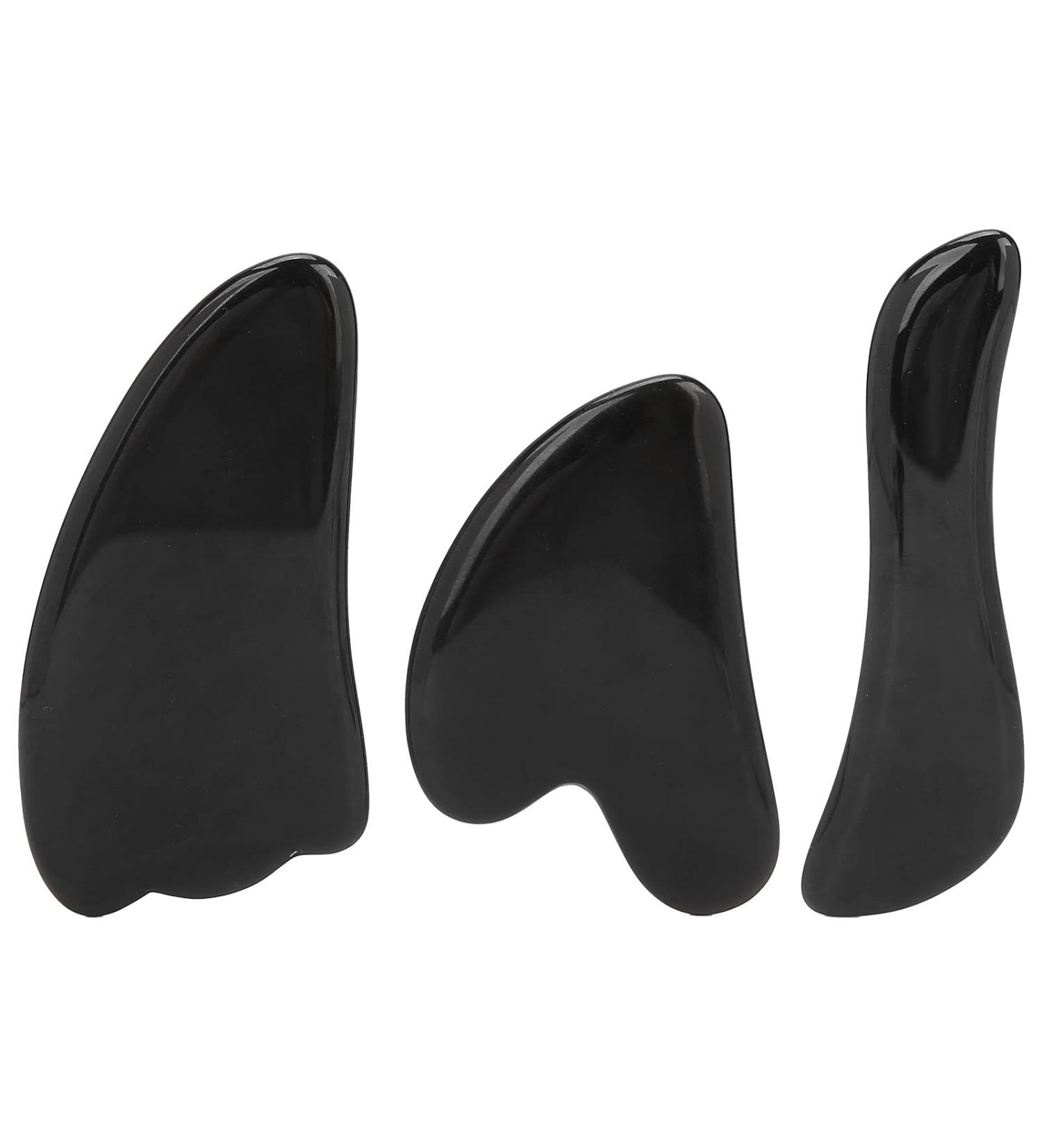 Professional Obsidian Gua Sha Board Massager Kit - Portable Facial & Body Therapy Scraping Tool for International Shipping - Buy Online on GoSupps.com
