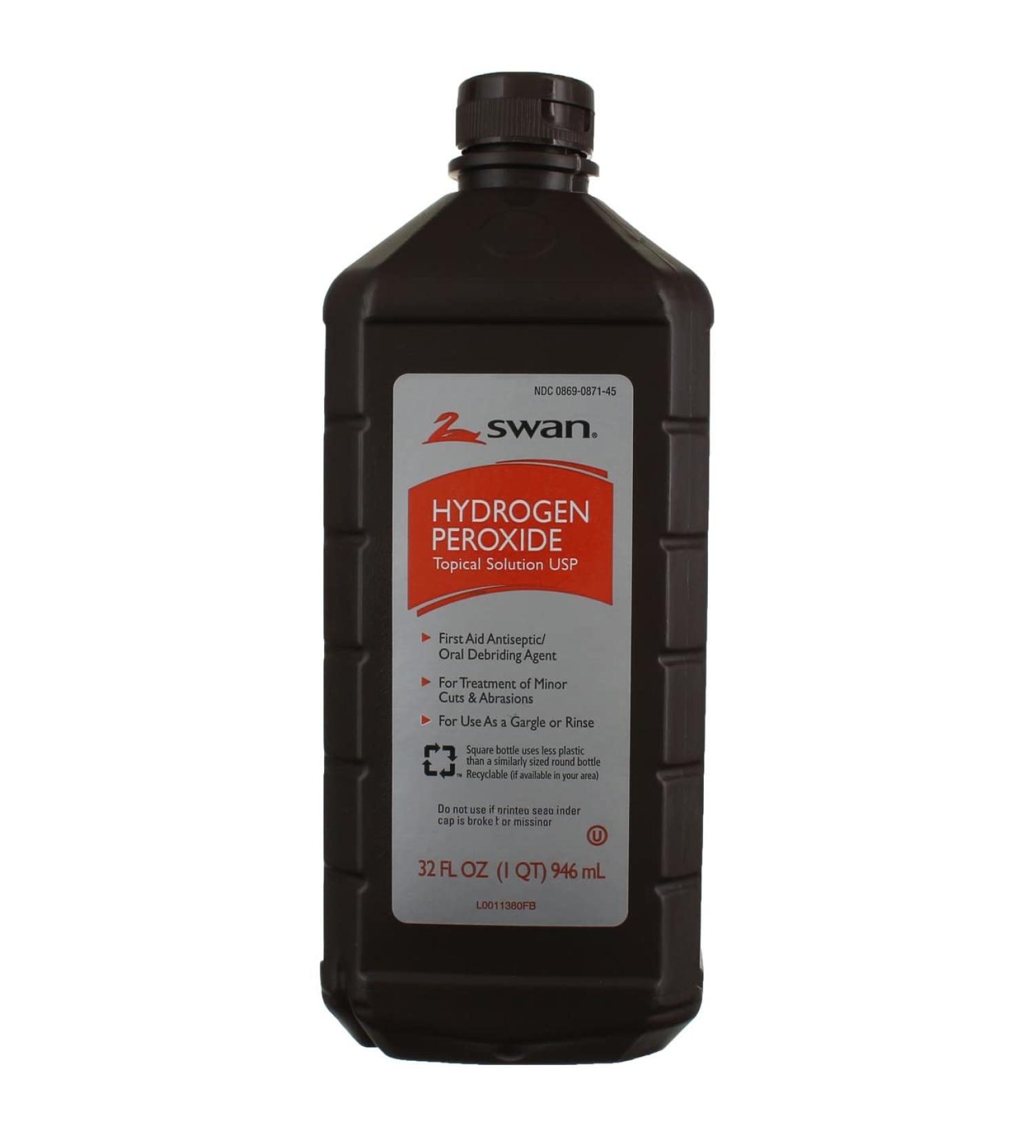 Swan Hydrogen Peroxide Topical 32oz (4 Pack) - Antiseptic Solution for Wound Care - Buy Online on GoSupps.com