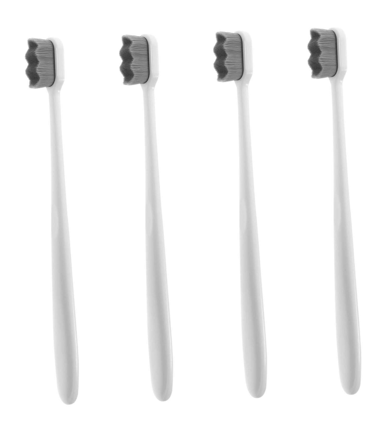 Homsfou Soft Travel Toothbrush Set - 4 Pieces Manual Cleaning Brushes for Home & Pregnant Women - Durable & Lightweight - Buy Online on GoSupps.com