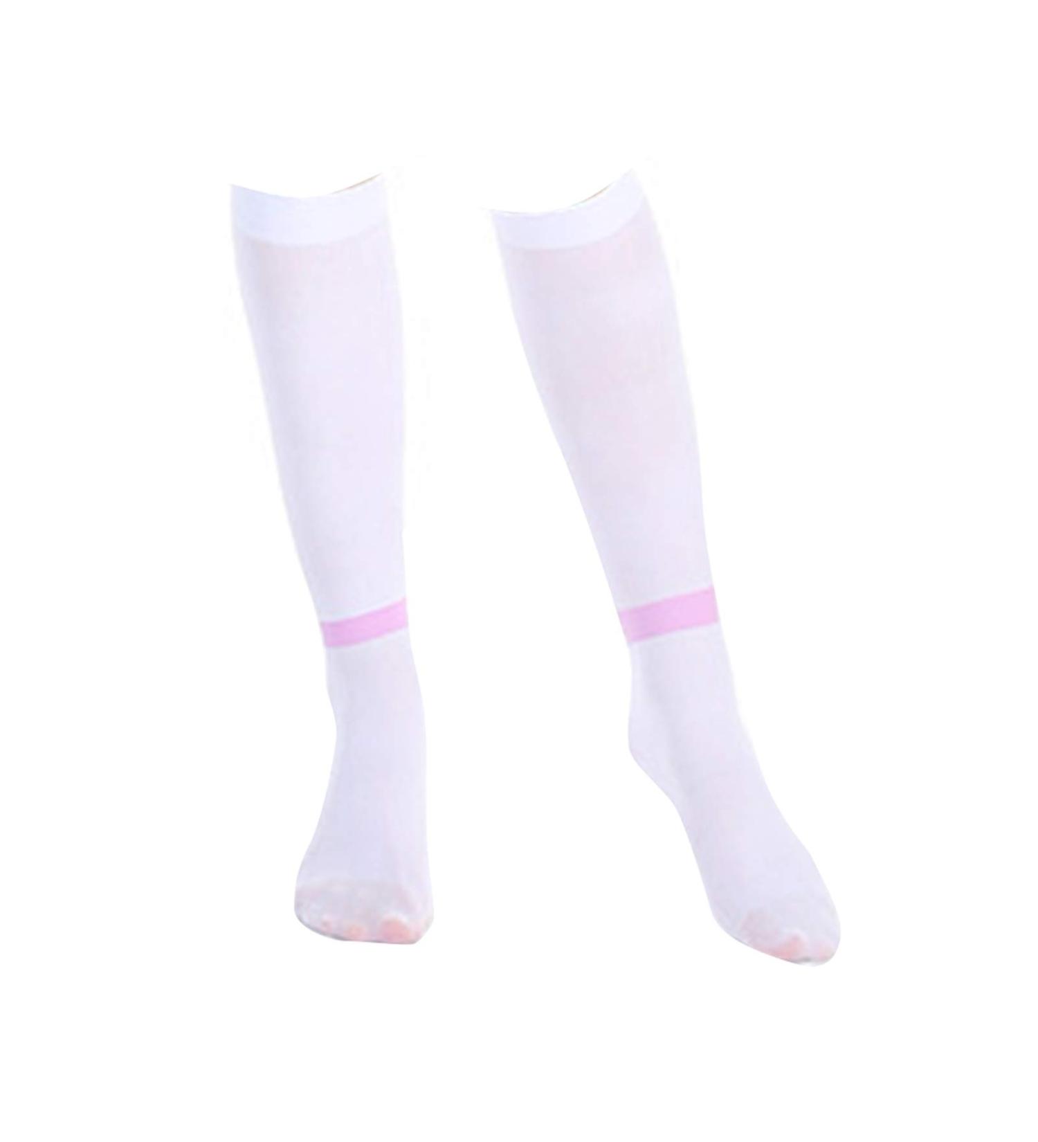 DERCLIVE Knee-High Leg Support Socks | Soft Stretchy Compression Stockings 20-30 mmHg | Improve Blood Circulation | White Size L | International Shipping Available - Buy Online on GoSupps.com