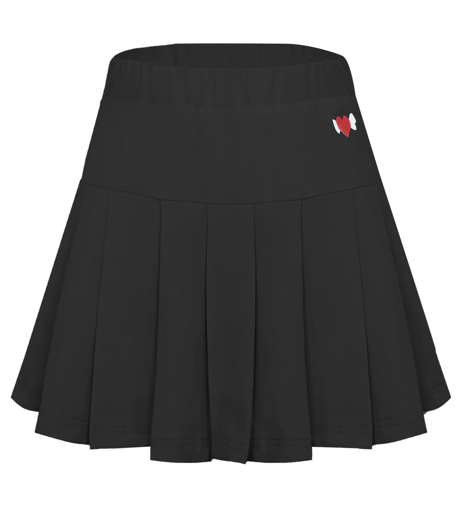 Seaur Sports Skort for Girls - Stretchable Tennis Skirt with Built-in Shorts for Running Yoga & Training (Ages 3-11 Black) - Buy Online on GoSupps.com