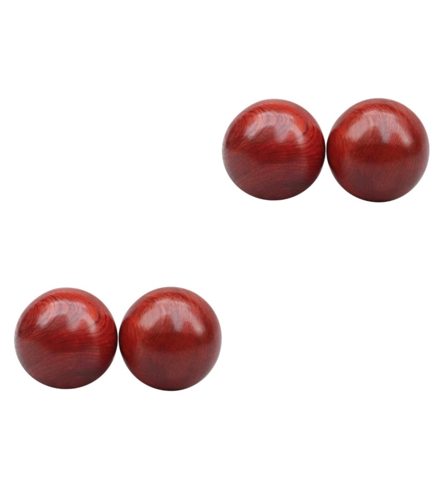Handmade Wooden Health Wrist Balls - 4 Piece Massage Tool for Finger Exercise & Relaxation | Smooth Wood Chinese Style Fitness Balls - Buy Online on GoSupps.com