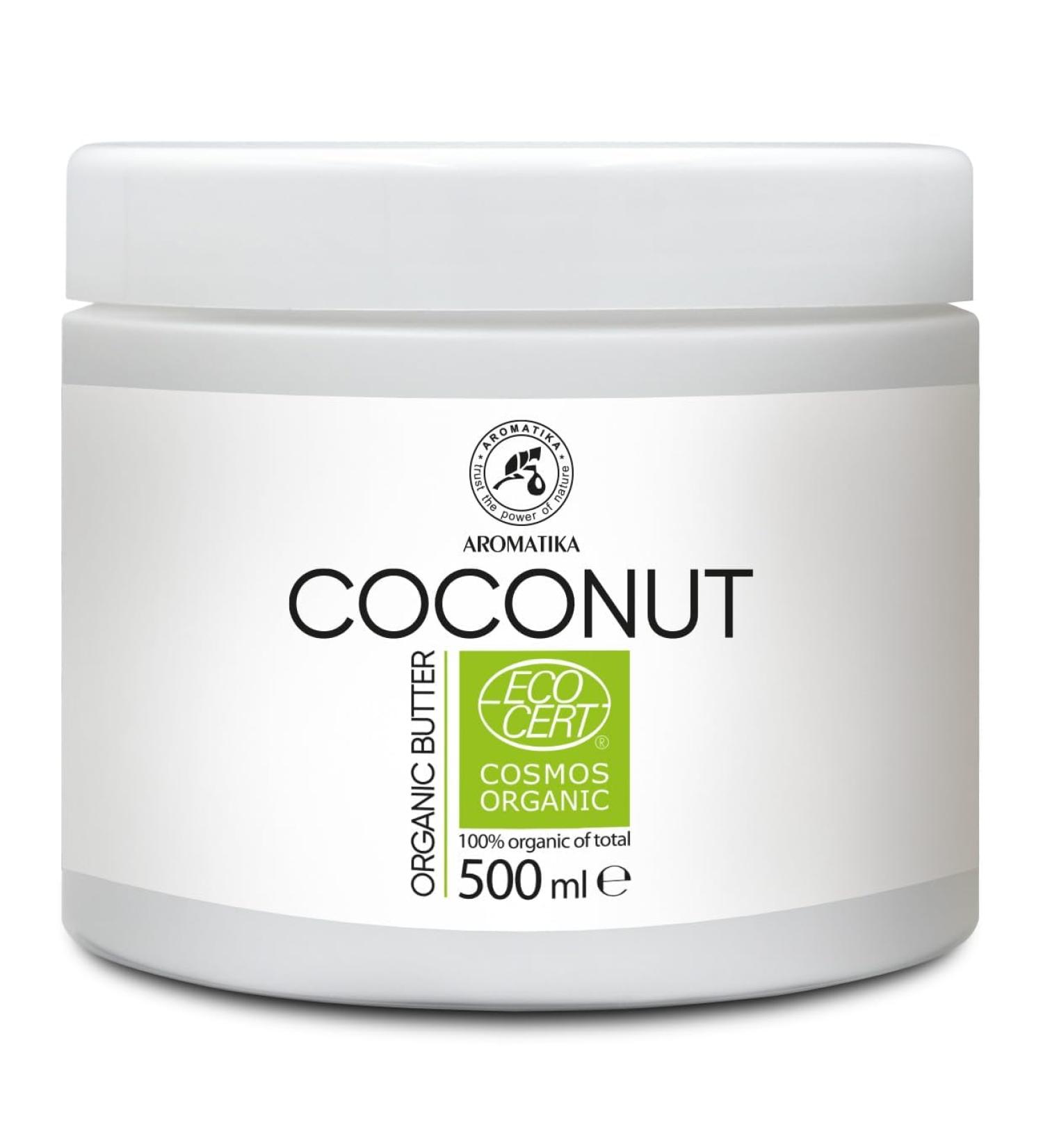Organic Coconut Body Butter 500g - Cold-Pressed Pure Cocos Nucifera Oil - Natural Moisturizer for Skin & Hair - International Shipping - Buy Online on GoSupps.com