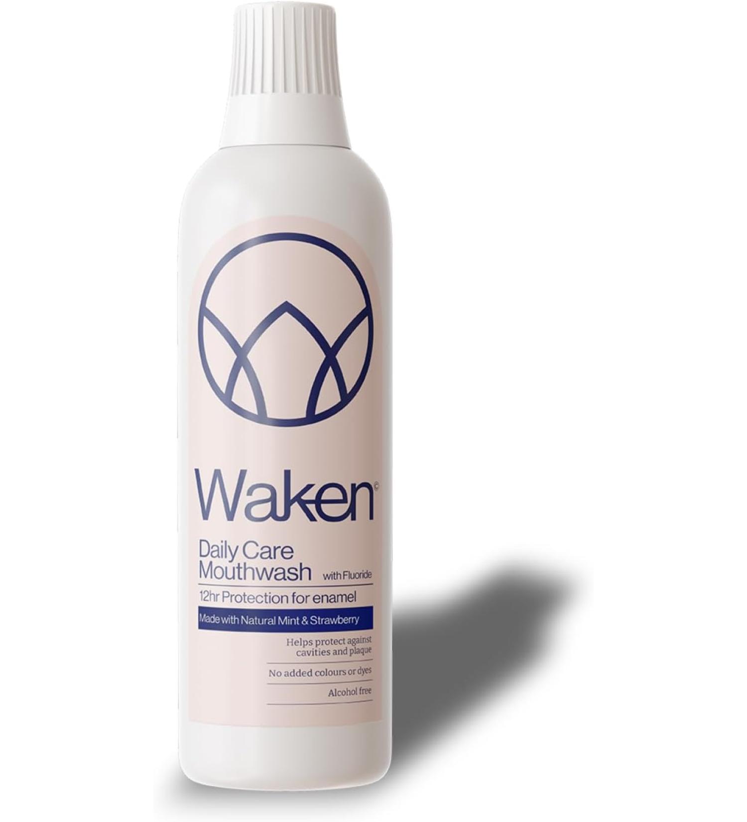 Waken Mint with Strawberry Mouthwash - 100% Natural Flavours - 500 ml (Pack of 1) - Buy Online on GoSupps.com