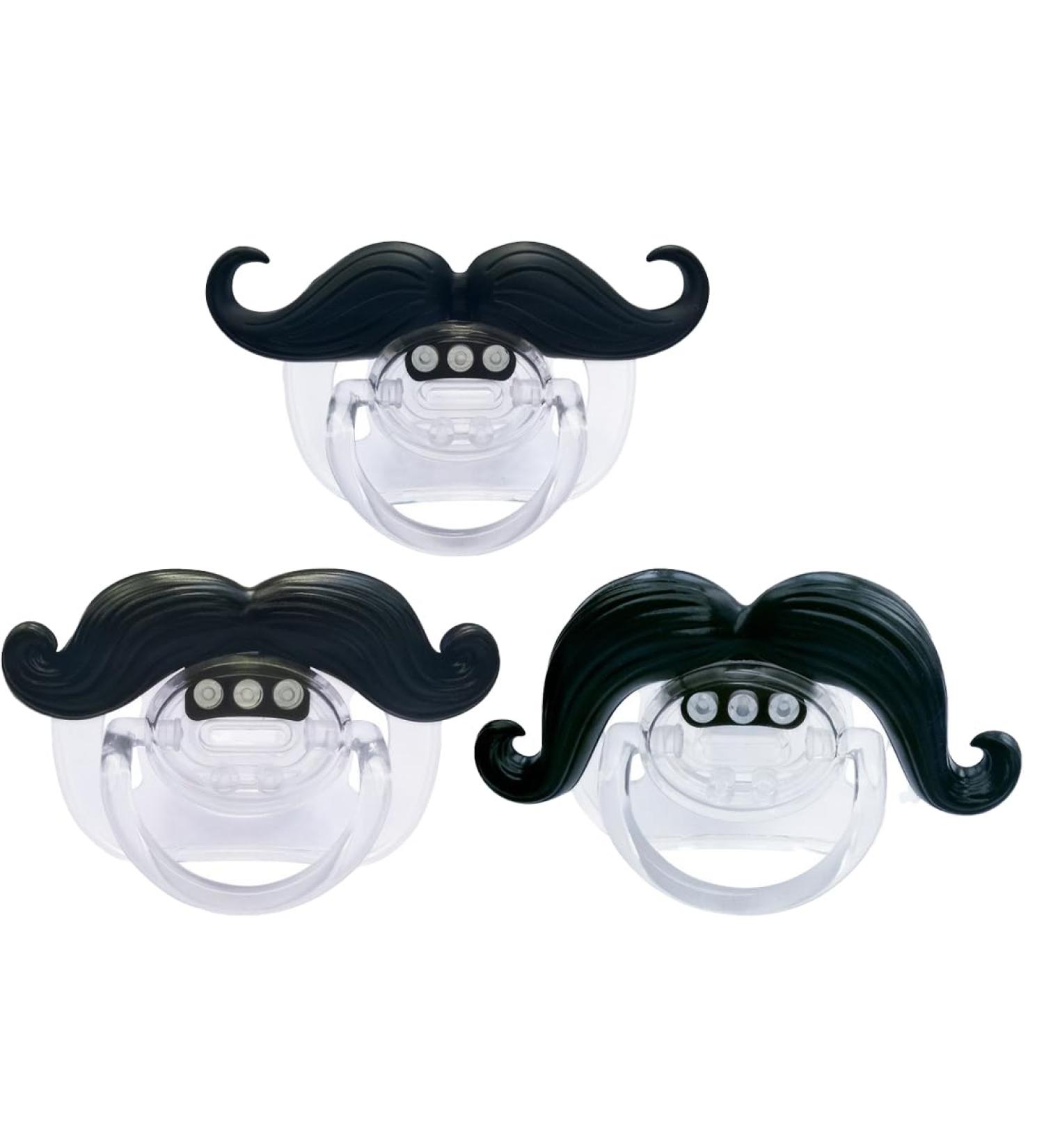 DDKY 3-Piece Beard Shape Pacifier - BPA-Free Silicone for 0-3 Years | International Shipping - Buy Online on GoSupps.com