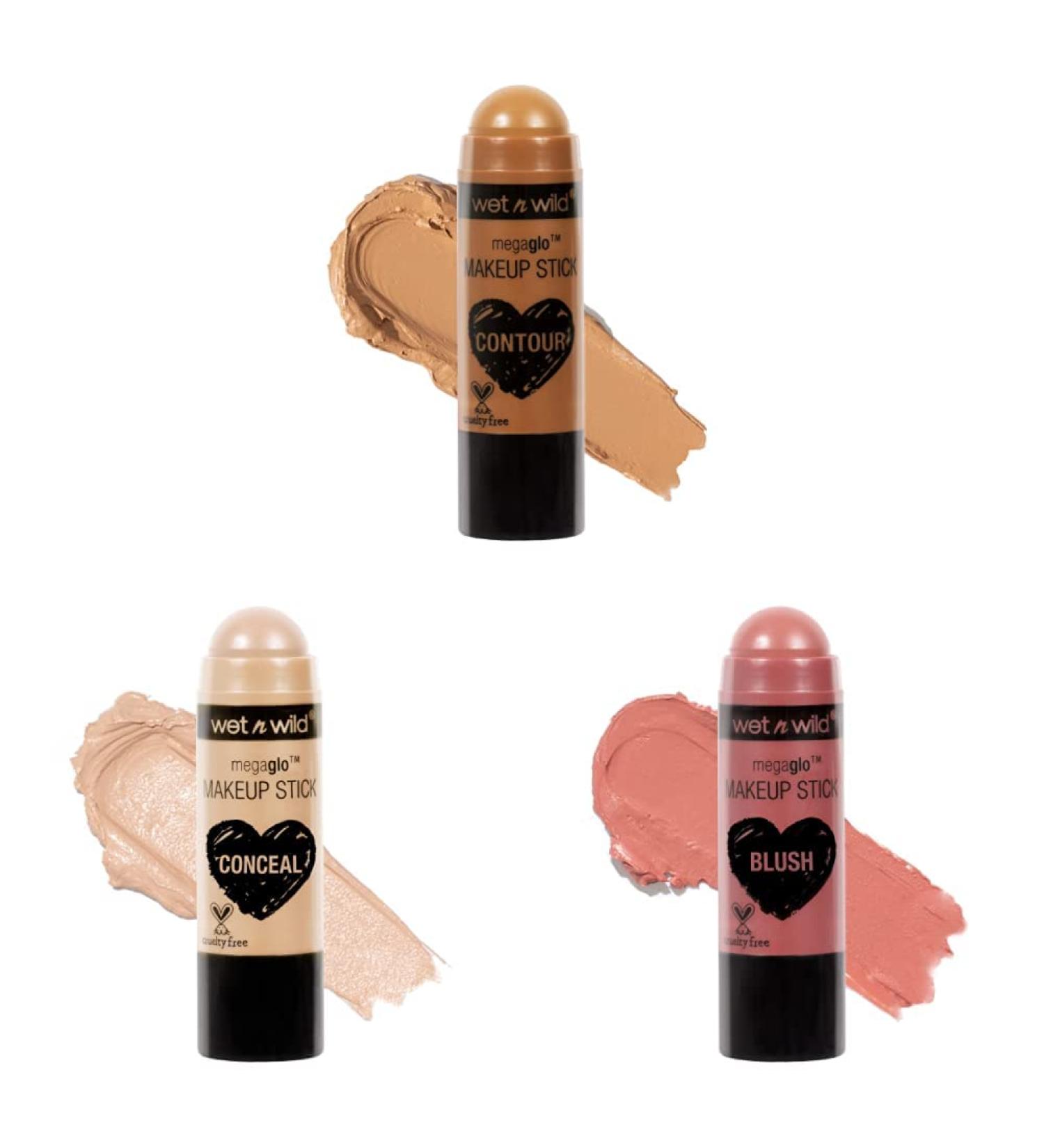 Wet n Wild MegaGlo Conceal & Contour Stick in Brown Oak's On You & Blush Pink Floral - Concealer Makeup Stick - Buy Online on GoSupps.com