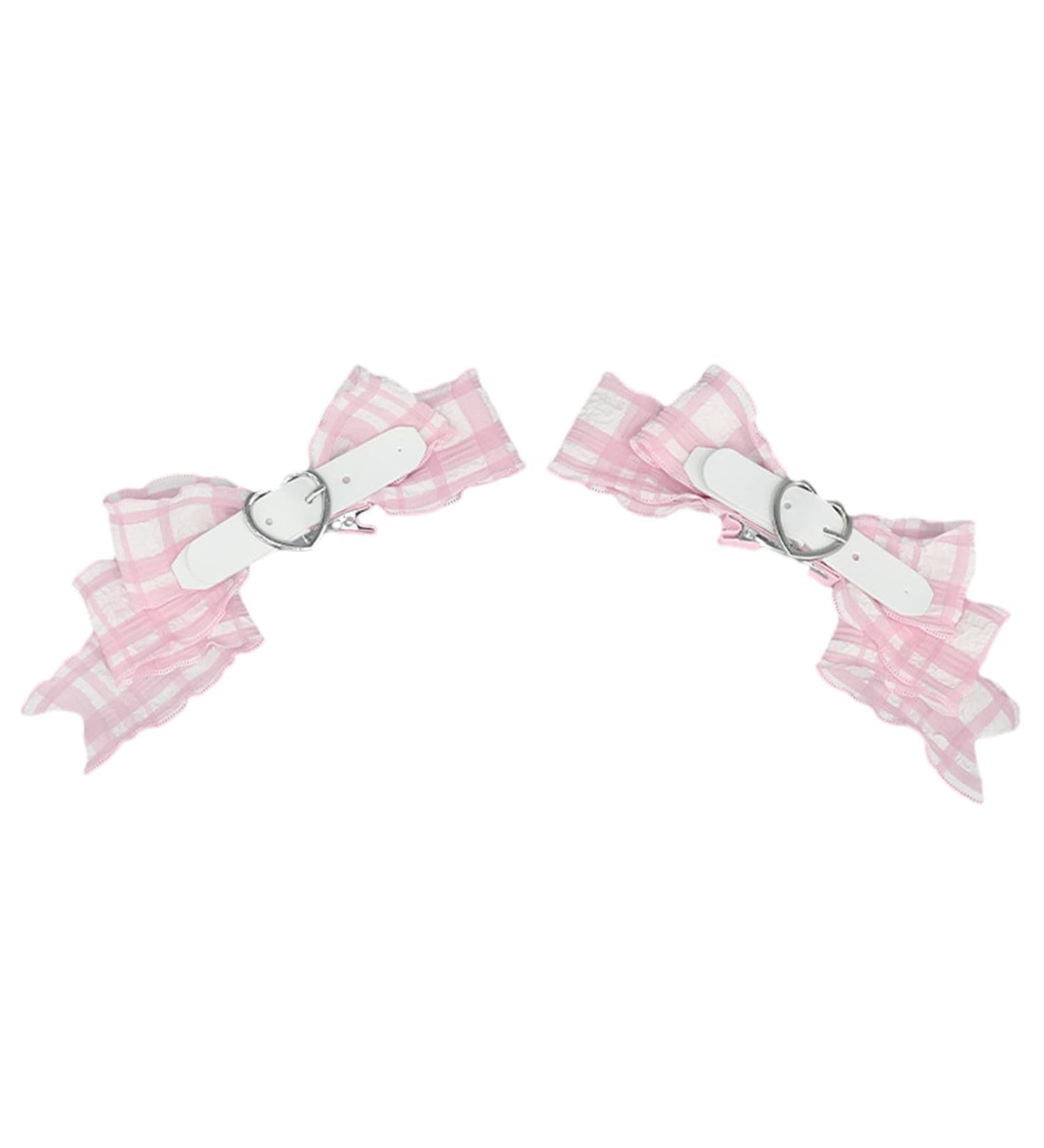 amangul 1pair Bowknot Heart Hair Clip Japanese JK Style Hairpin for Woman Girls Taking Photo Ponytail Bangs n Slip Hairpin(Pink) - Buy Online on GoSupps.com