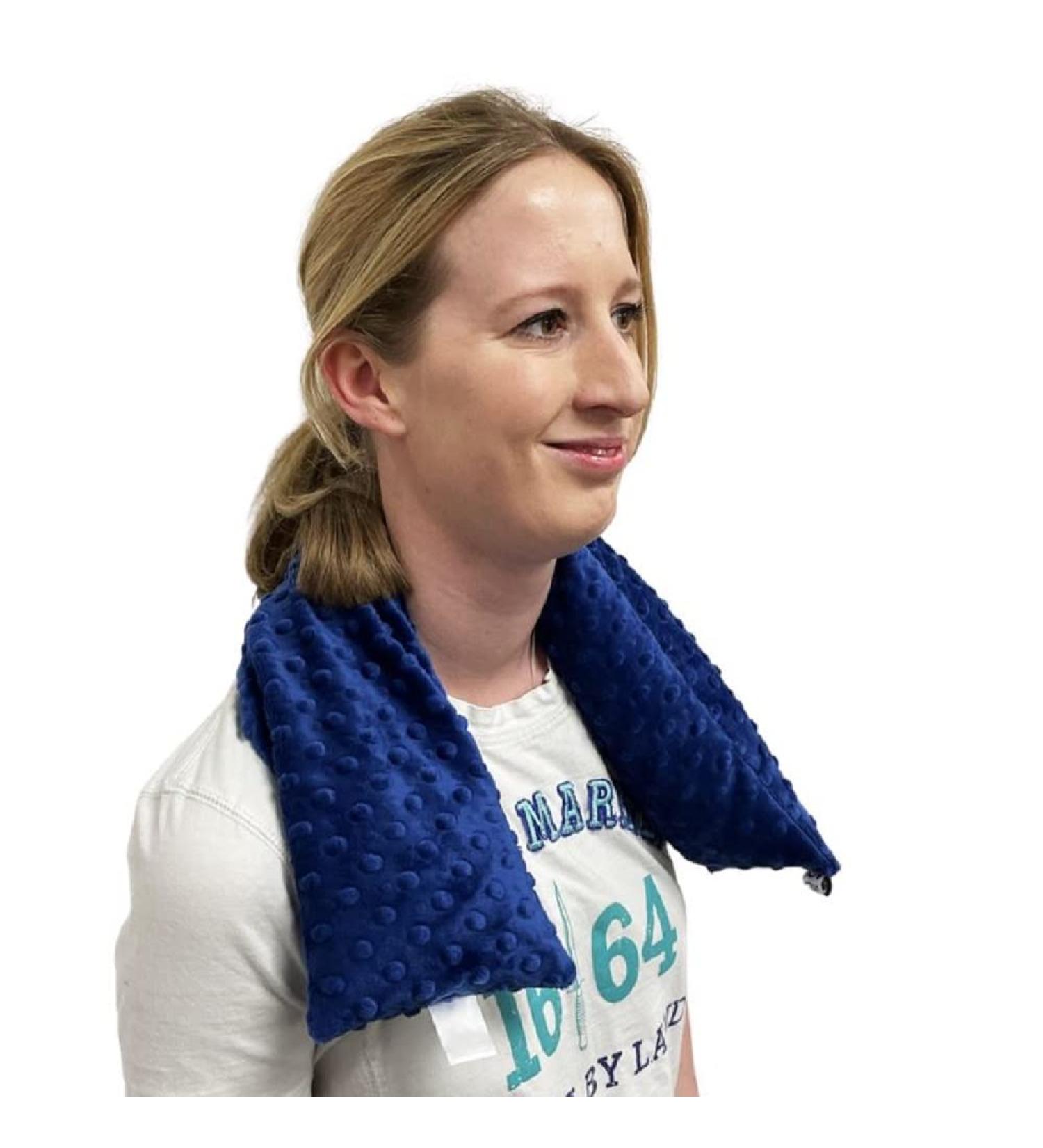 Weighted Sensory Neck Wrap to Calm Provide proprioceptive Input Reduce Anxiety and Help relive Stress. Helps Those with Autism PTSD Anxiety and Aspergers - Blue