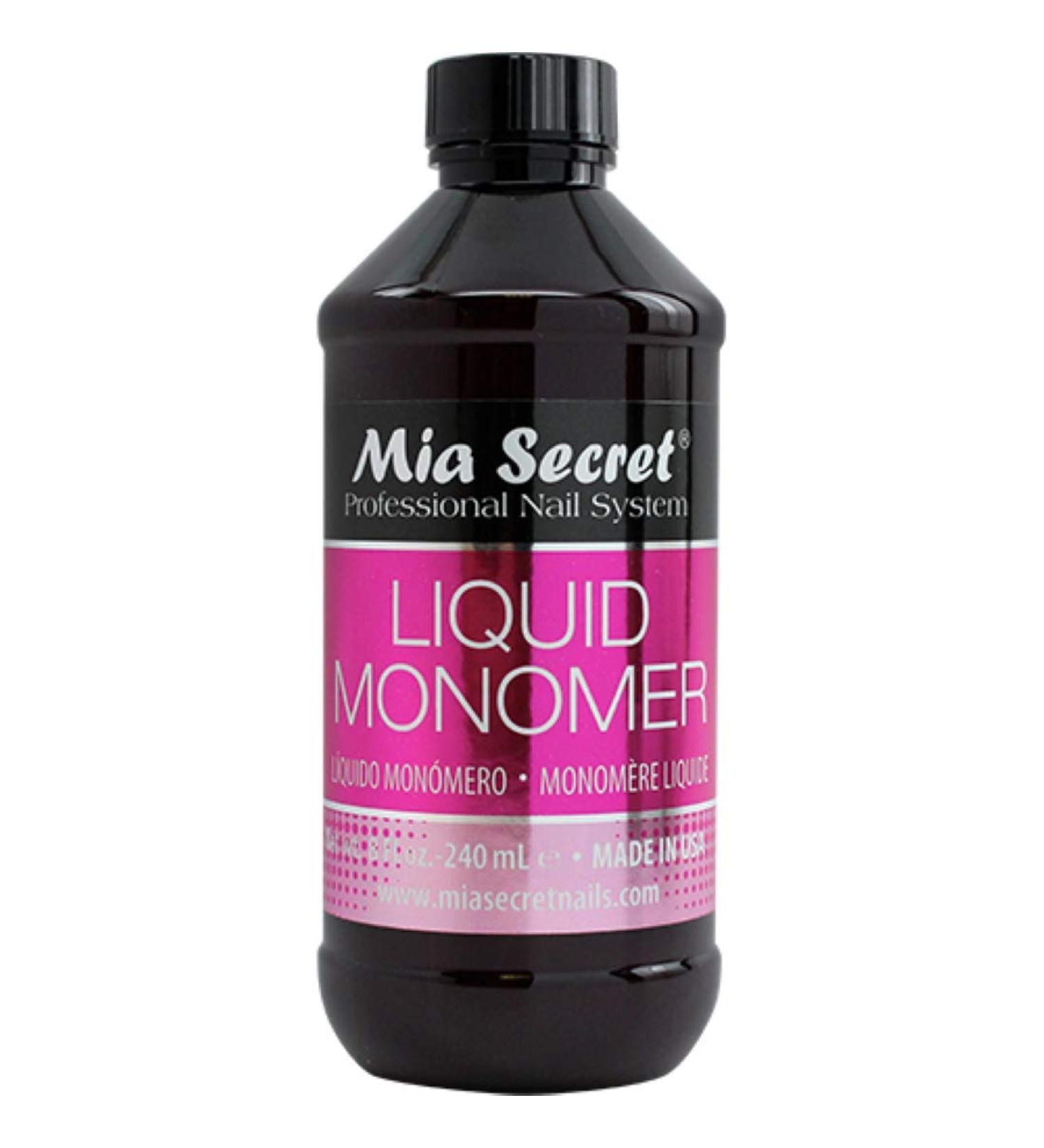 Mia Secret 8 oz Liquid Monomer: Professional Acrylic Nail System, MMA Free, USA Made - Buy Online on GoSupps.com