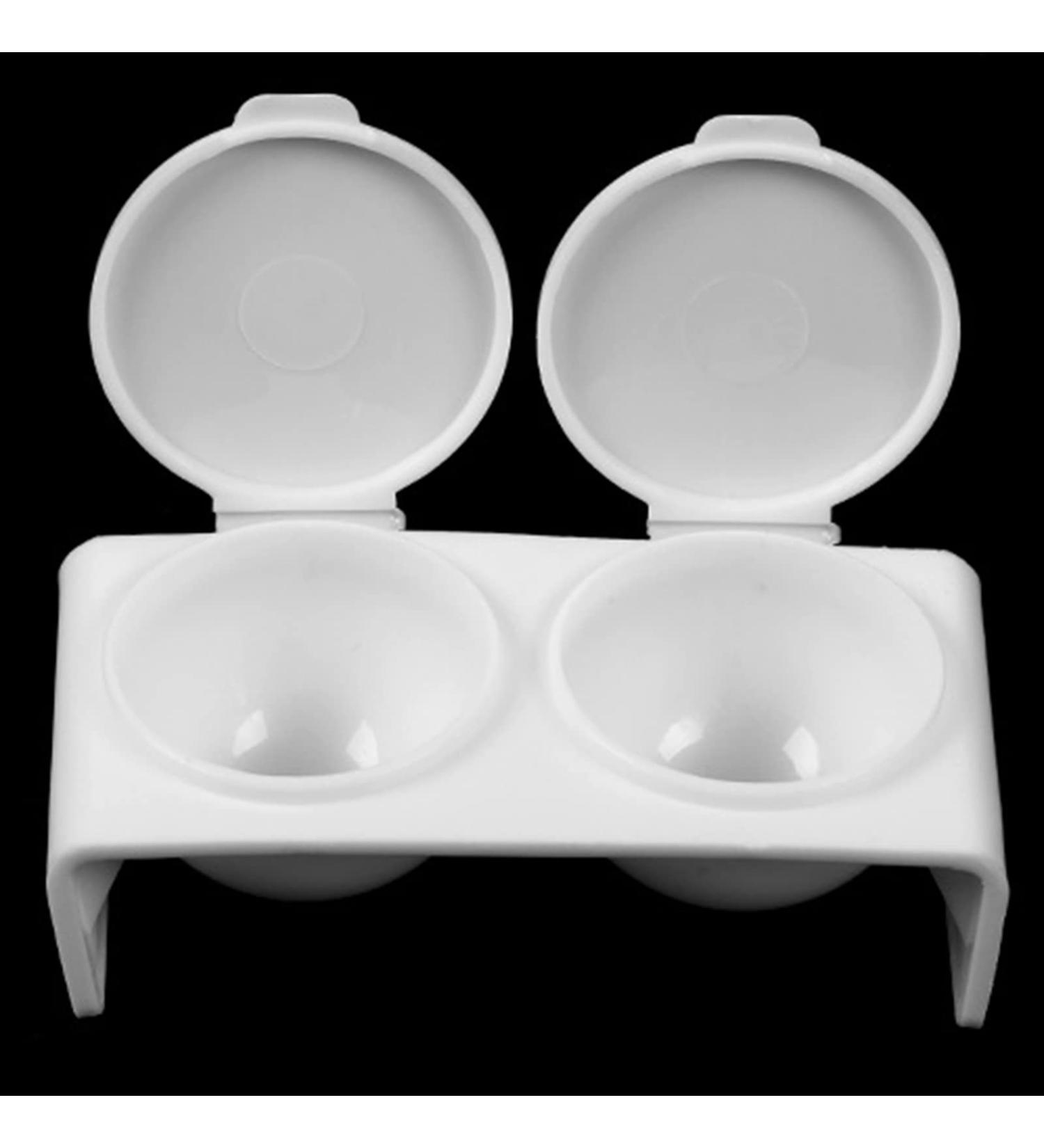 Dual Cup Nail Art Holder for Acrylic Liquid & Powder - White - Buy Online on GoSupps.com
