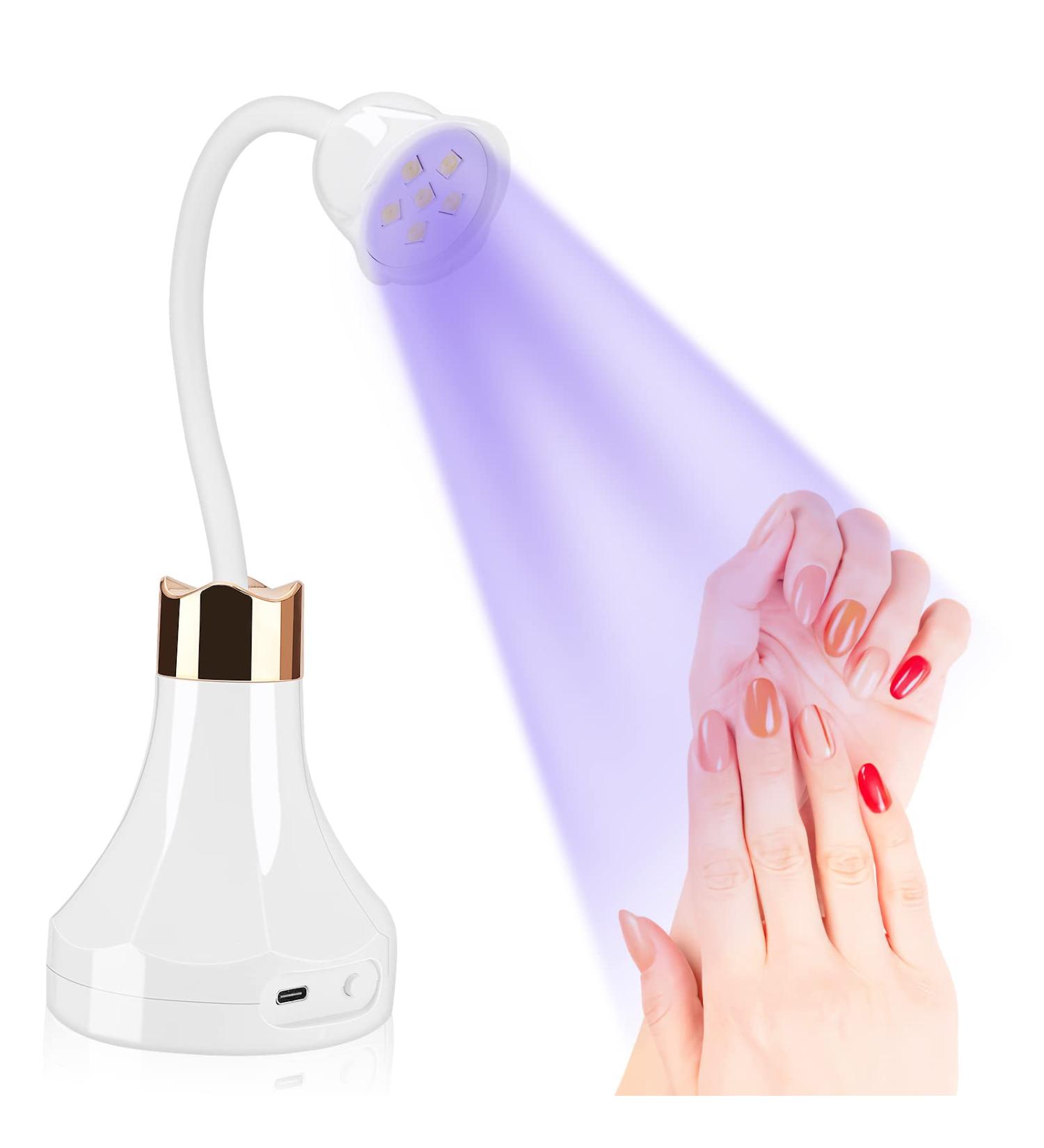 Rose Mini Nail Dryer - Aceshop 18W UV LED Nail Lamp for Gel Polish, Portable and USB Rechargeable, 360 Rotatable Design - Quick Dry Curing Lamp for DIY Manicure at Home or Salon - Buy Online on GoSupps.com