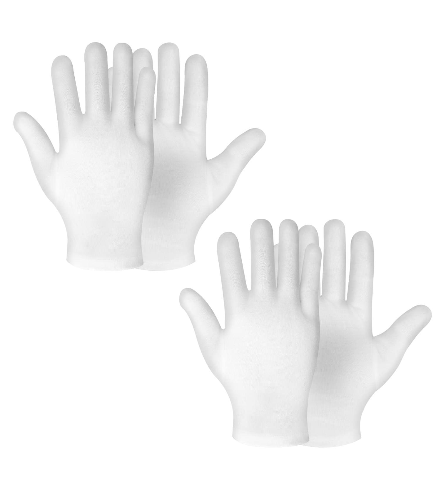 Sibba 2 Pairs Moisturizing Gloves - White Cotton for Overnight Bedtime, Heal Eczema, Repairs Rough & Cracked Hands - Hand Spa Treatment Gloves - Buy Online on GoSupps.com