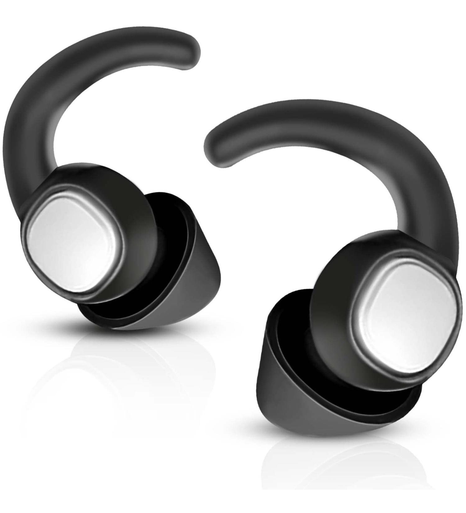 Silicone Ear Plugs for Sleeping and Noise Reduction - Reusable & Washable Hearing Protection for Work, Travel, Concerts, Motorcycle - Black - Buy Online on GoSupps.com