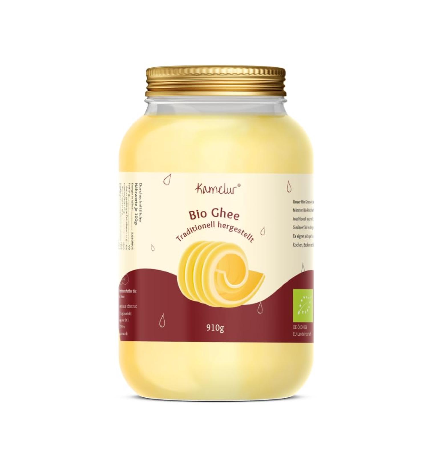 Kamelur Organic Ghee 910g - Premium Organic Butter Ghee for Ayurveda from German Organic Butter - Buy Online on GoSupps.com