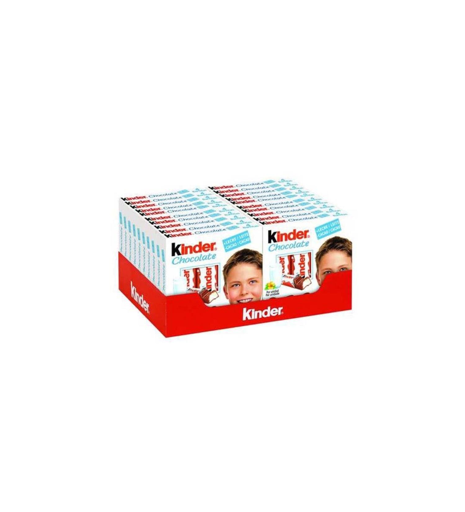  ICHUCHES iChuches Kinder Chocolate T4. 20 packs of 4 bars of delicious Kinder chocolate with a milk center. - Buy Online on GoSupps.com
