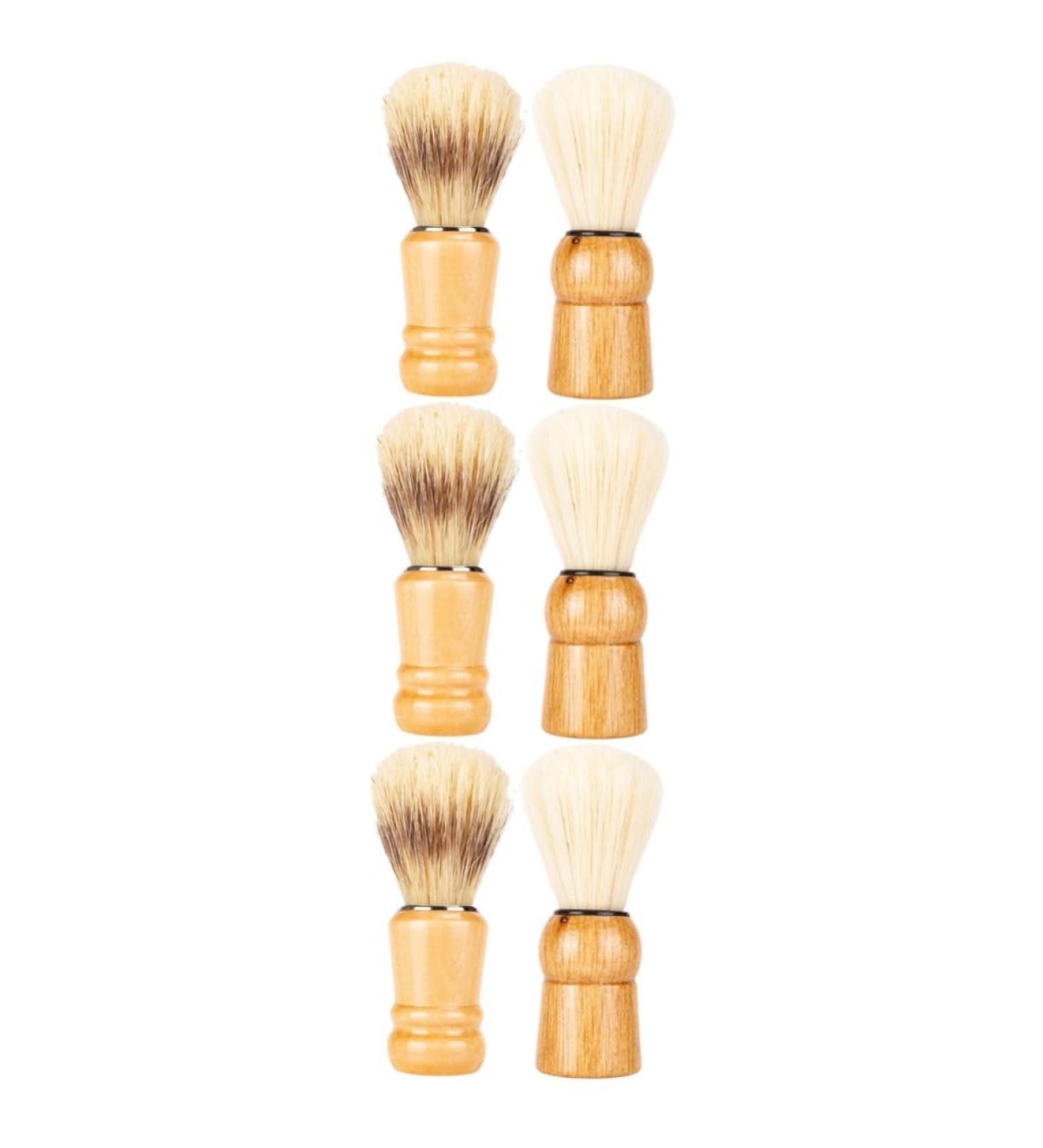 Minkissy 6 Pcs Shaving Set: Badger Brush Styptic Pen Goatee Template & Travel Hair Brush Ultimate Grooming Kit for Men - Buy Online on GoSupps.com