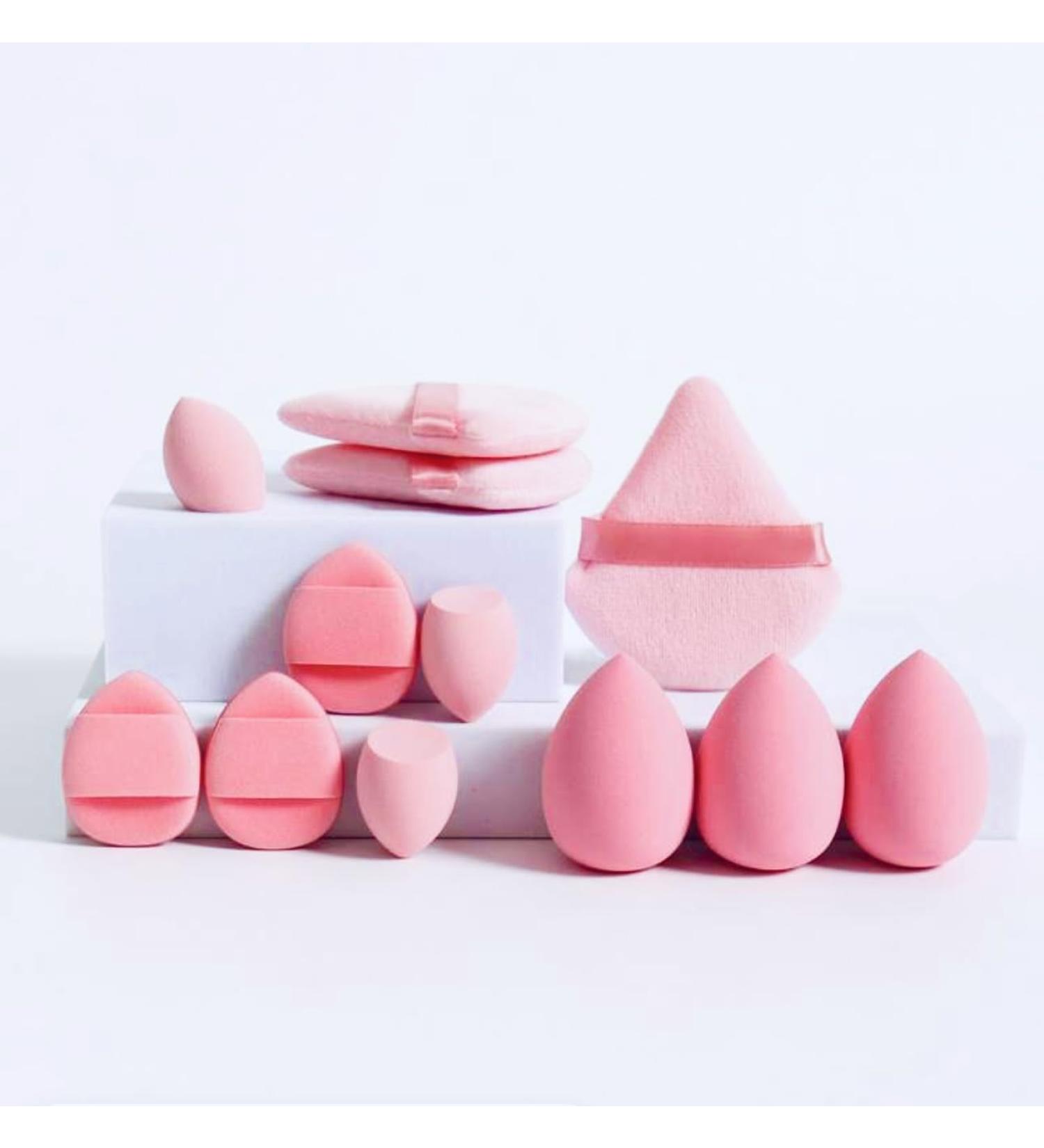 Makeup Sponges Cushion Blush Puff 12 Pieces Pink Color - Buy Online on GoSupps.com
