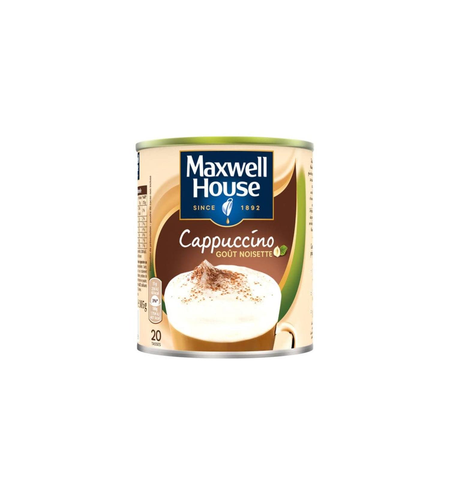 Maxwell House Soluble Coffee Cappuccino Hazelnut Box 305G