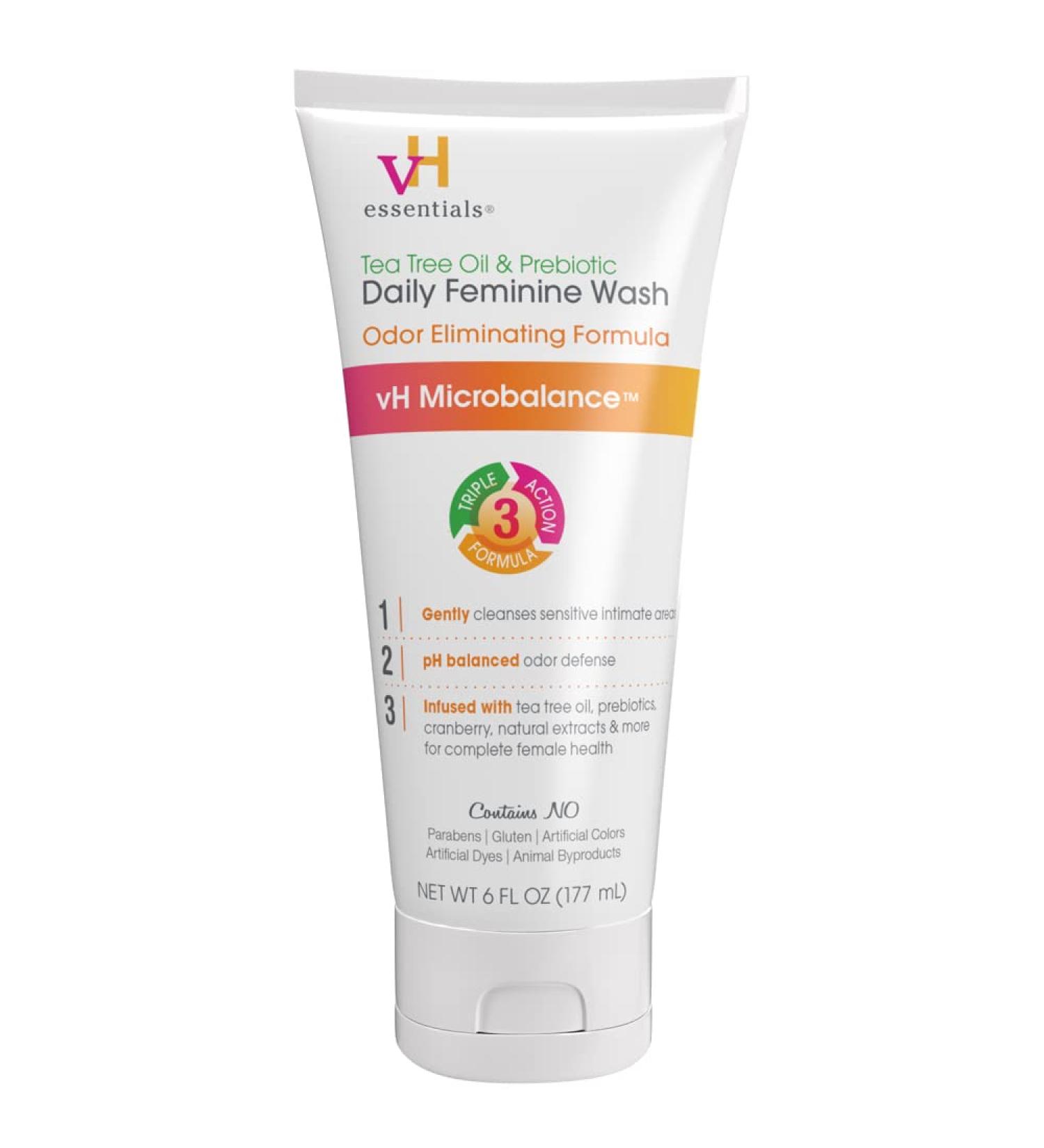 vH Essentials pH Balanced Daily Feminine Wash with Tea Tree Oil & Prebiotic - 6 Fl Oz - Buy Online on GoSupps.com