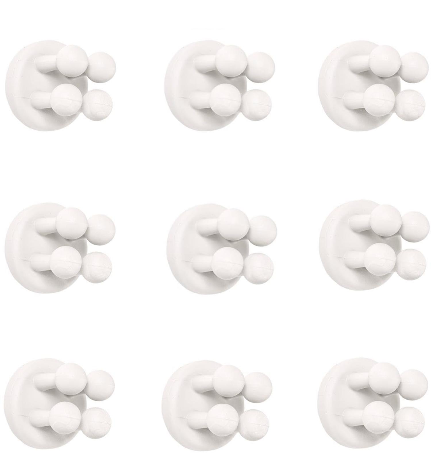 Tecbull Funny Hooks Toothbrush Holder & Razor Bracket - Self-Adhesive No Drilling - 18pcs (9x White + 9x Replacement Pads) | International Shipping Available - Buy Online on GoSupps.com
