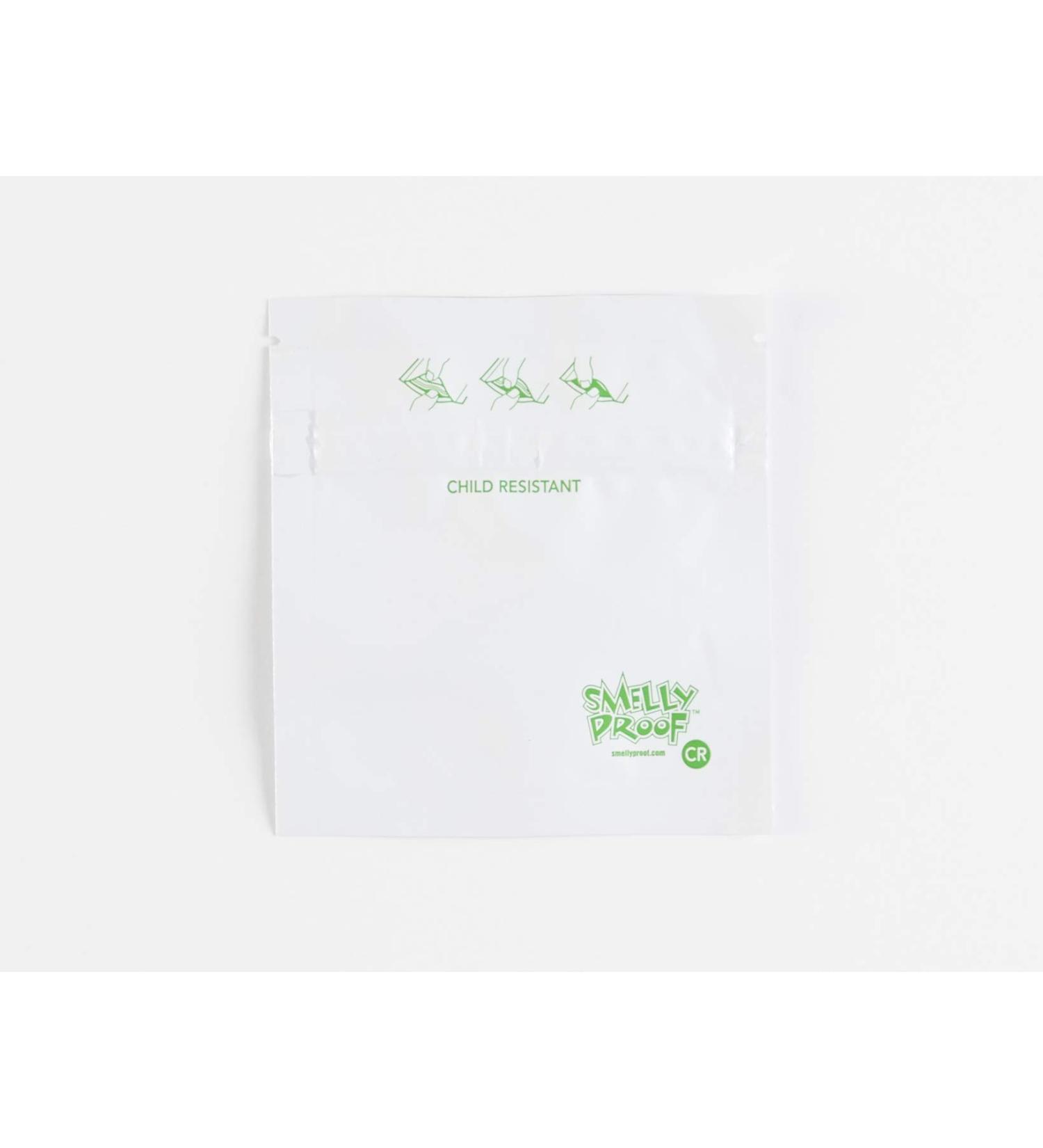 SMELLY PROOF - The Original No-Odor Storage Baggies - Childproof - White - Reusable - Made in the USA MEDIUM 6.5" x 7.5" - 5 Pack