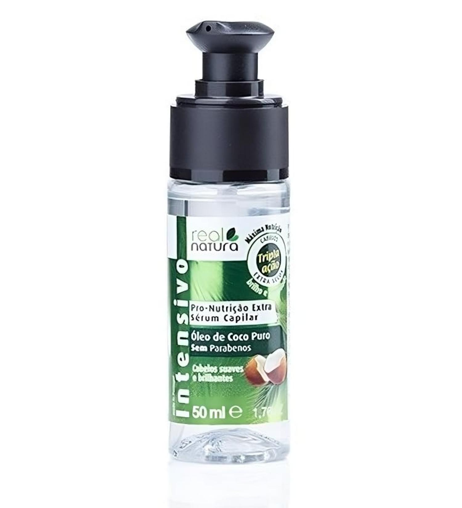 Real Natura - Pro-Nutrition Hair Serum - Enriched with Pure Coconut - Intense Nutrition - Non-Greasy Effect - For All Hair Types - 50 ml