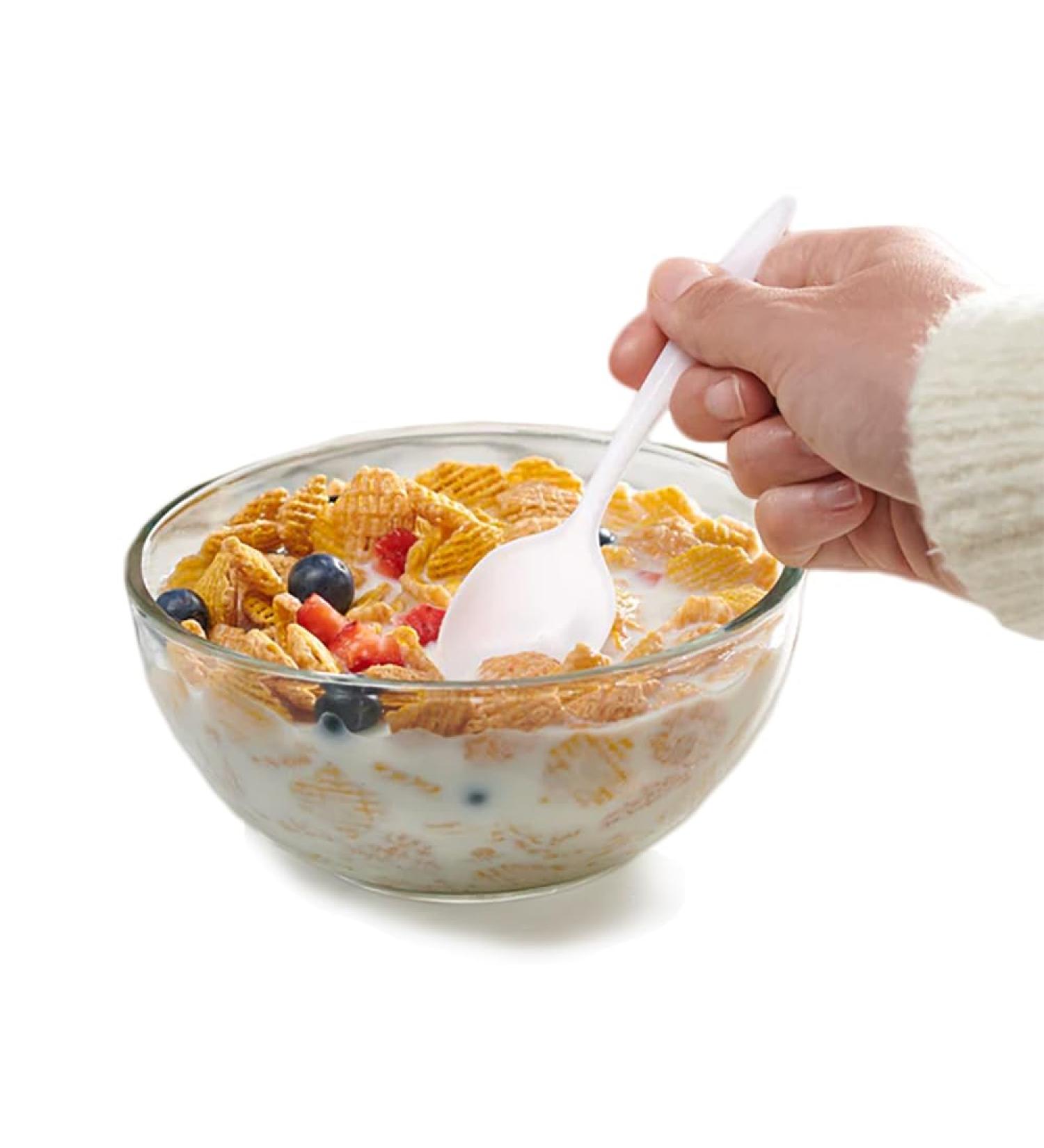 Heart Lake 1000 Pack White Plastic Cutlery - Medium Weight Disposable Silverware Forks for Parties Weddings Catering Office Use - Durable Plastic Disposable for Meals & Events (1000 Soup Spoons) - Buy Online on GoSupps.com