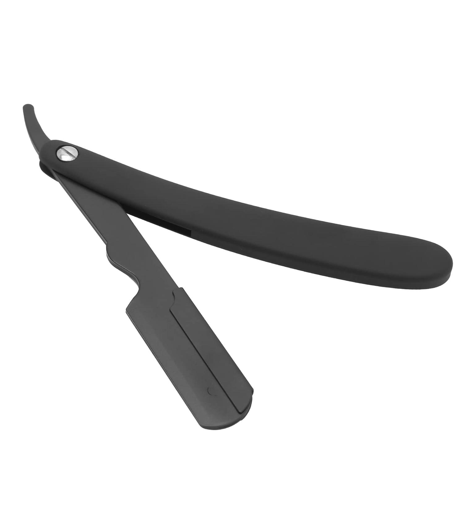 Premium Stainless Steel Manual Razor - Black | Ideal for Home Hair Salon & Barber Shop - Buy Online on GoSupps.com