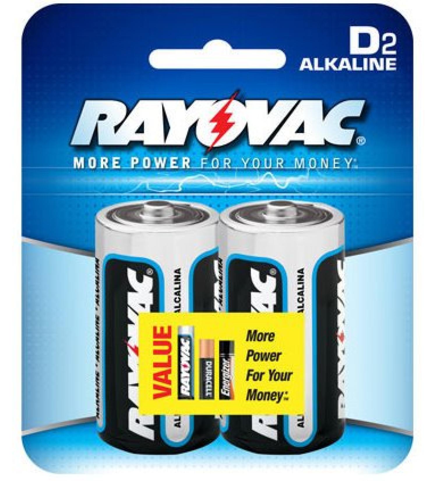 Rayovac Alk D Card 2pk