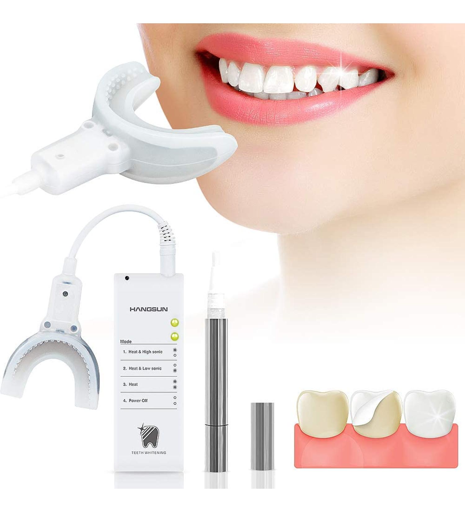 Hangsun Teeth Whitening Kit with Sonic Gel Pen and 20 Minutes Auto Timer - Professional Home Dental Care for Removing Stains from Coffee and Smoking - Buy Online on GoSupps.com