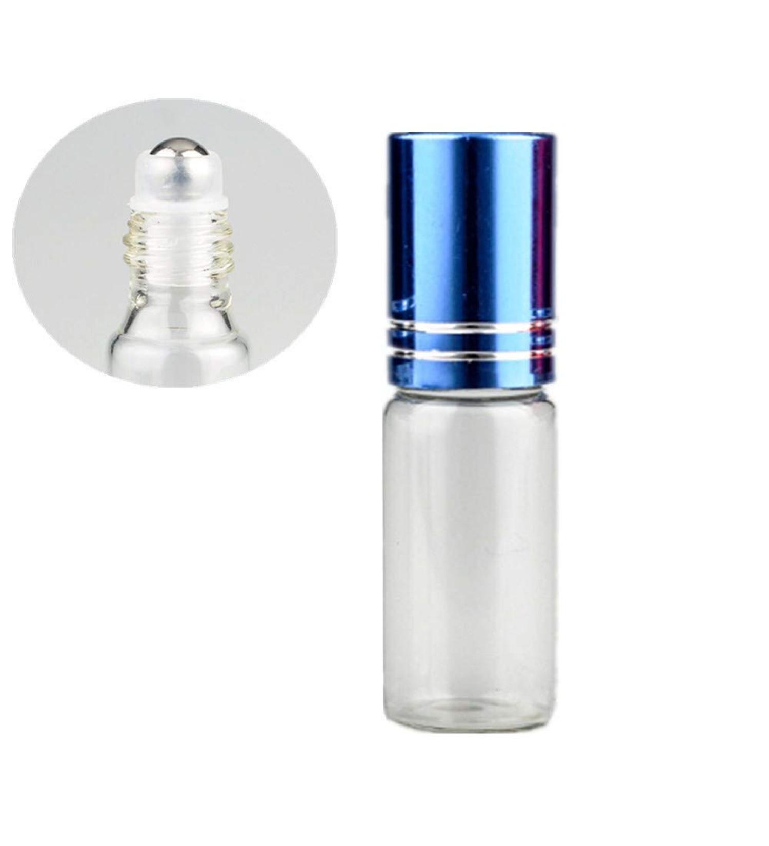 Hongyupu Roll On Glass Bottles for Essential Oils | Refillable Blue Roller Bottles | International Shipping Available - Buy Online on GoSupps.com