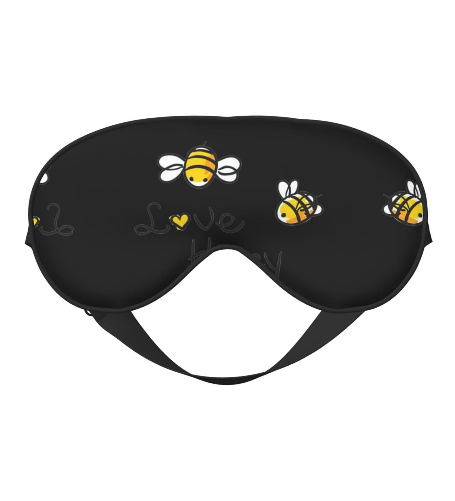 SSIMOO Bee Love Honey Print Eye Mask - Ultra-Soft Light-Blocking for Comfort & Restful Sleep - International Shipping Available - Buy Online on GoSupps.com