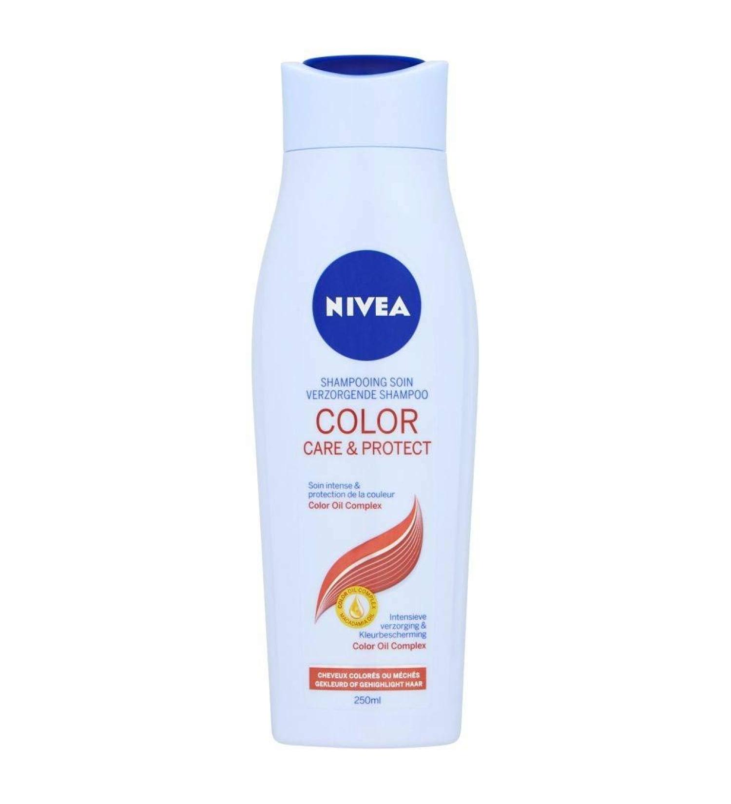 3 x NIVEA Shampoo Color Care & Protect for intensive care and color protection 250 ml