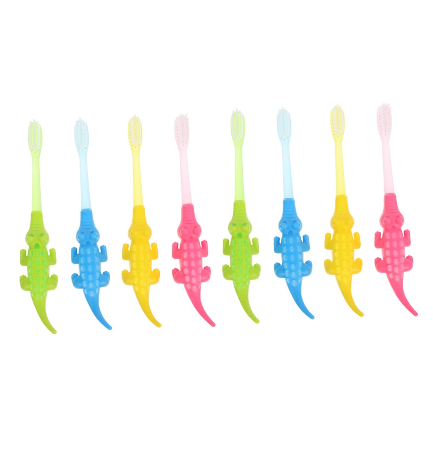 Beavorty 8-Piece Cartoon Crocodile Toothbrush Set for Kids | Fun Oral Care Accessories for Toddlers & Babies - Buy Online on GoSupps.com