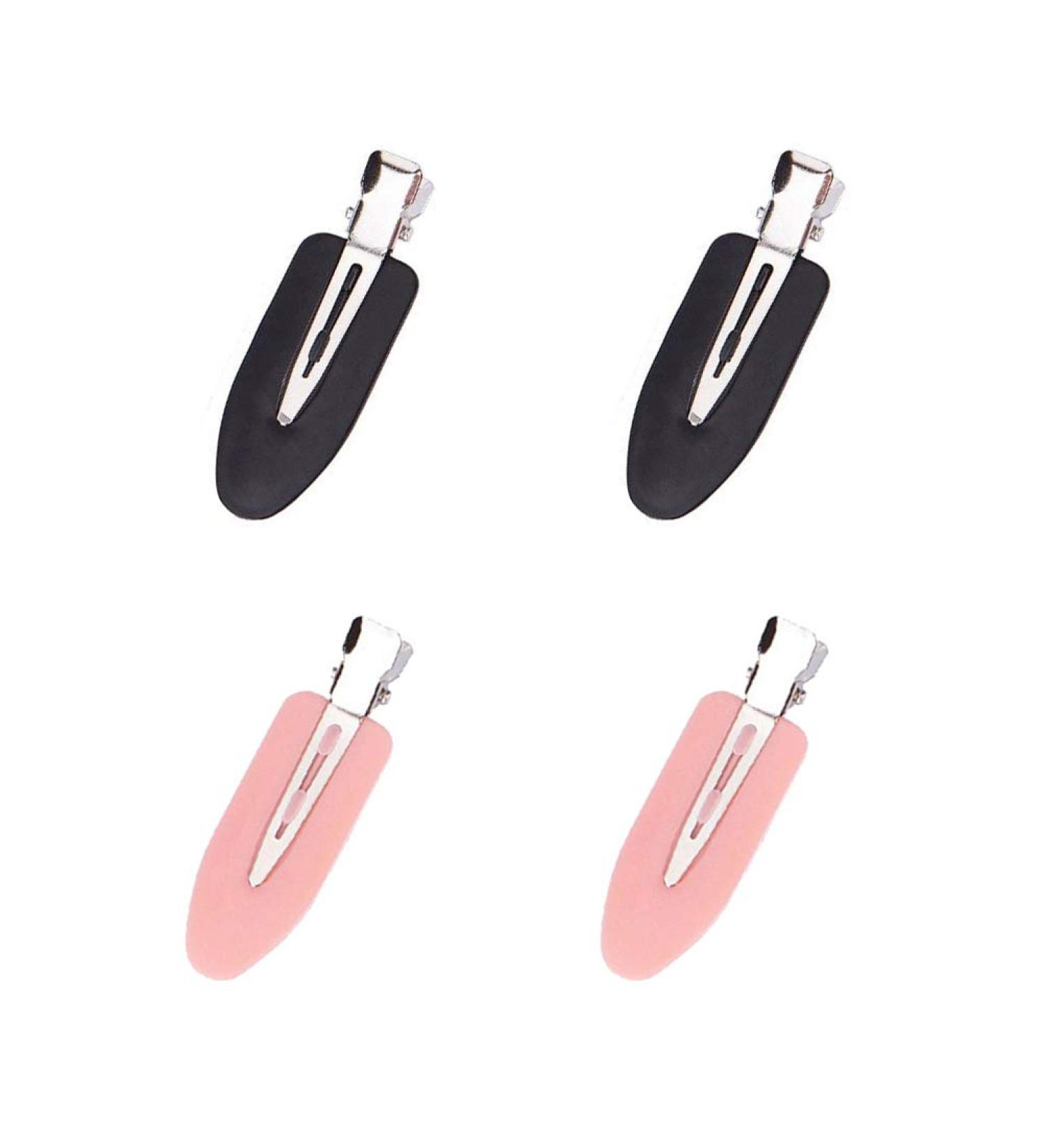 4 pieces No Bend Hair Clips No Crease Hair Clips Makeup No Bend Hair Clips for Hair Styling and Makeup Application Black silver - Buy Online on GoSupps.com